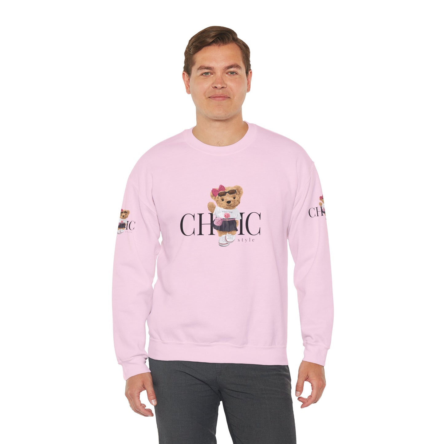 Princess Grace Chic Teddy Bear Sweatshirt Unisex Heavy Blend Crewneck