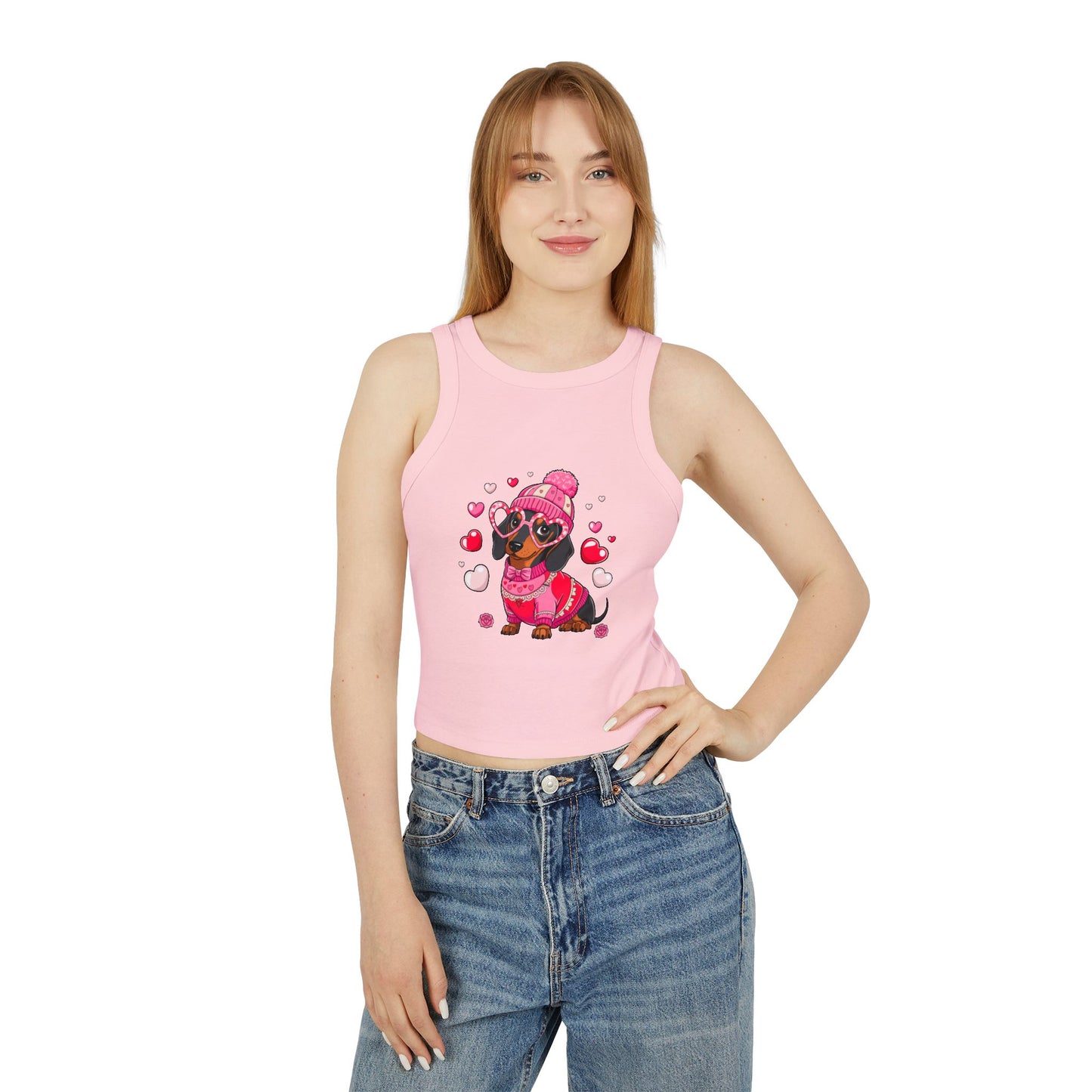 Princess Grace Cute Dachshund Love Tank Top for Women Perfect for Valentine's Day