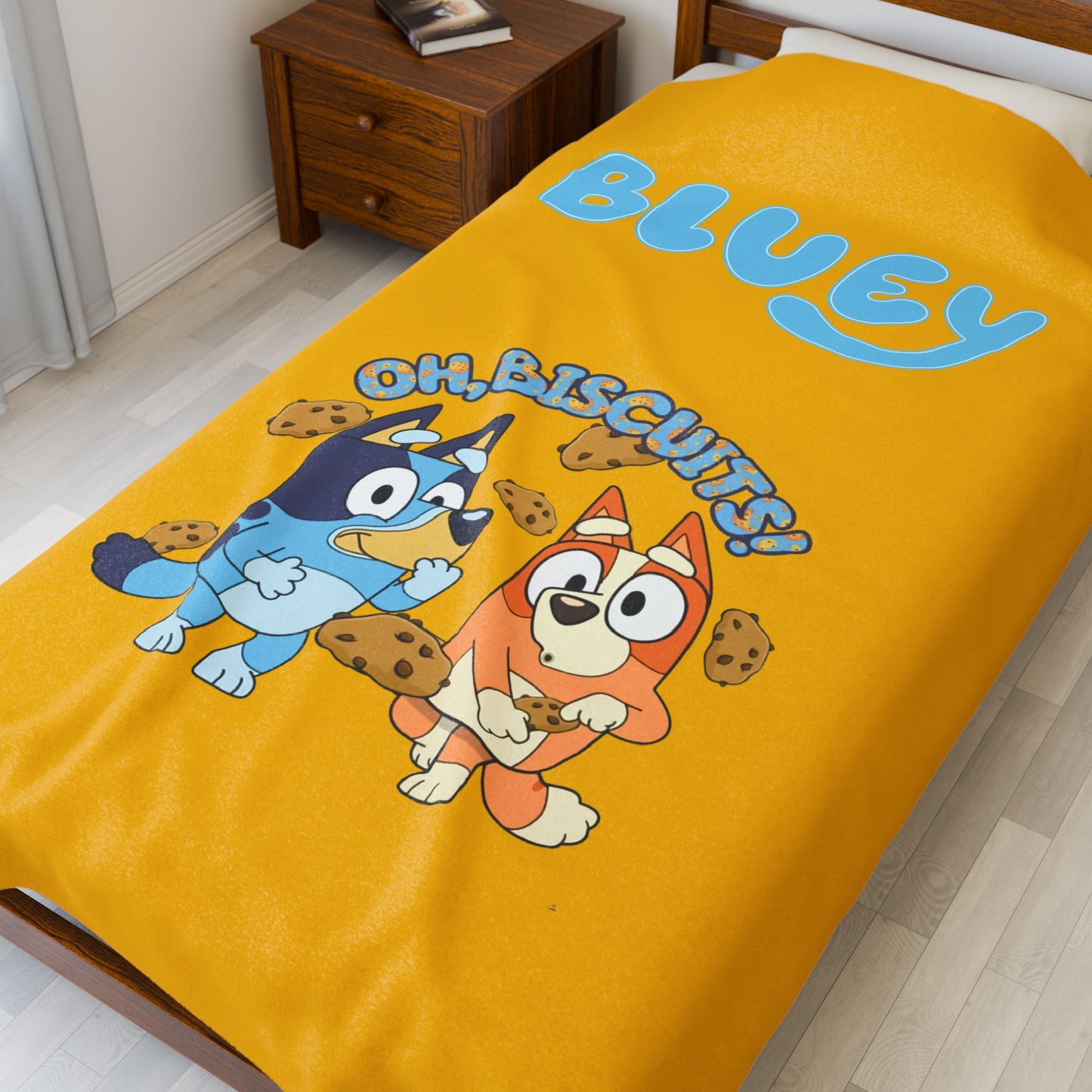 Princess Grace Bluey Velveteen Plush Blanket Cozy Kids Throw for Snacks & Cuddles