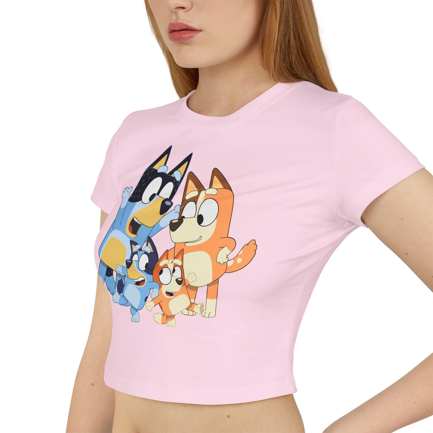 Princess Grace Bluey Family Women's Baby Tee Cute Kids' Cartoon Graphic T-Shirt