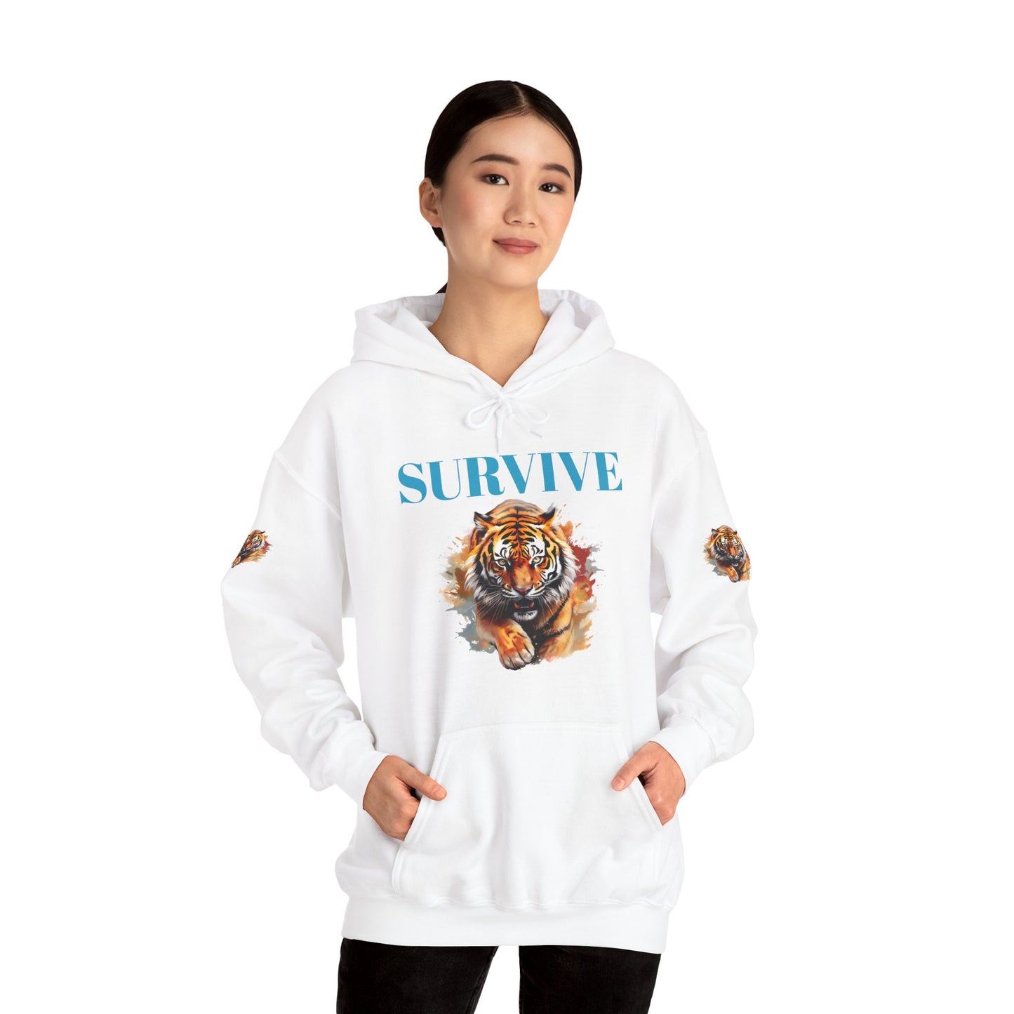 Princess Grace Survive Tiger Unisex Heavy Blend Hoodie Fierce & Inspirational Sweatshirt