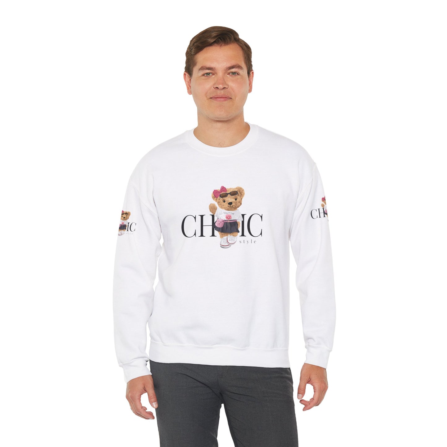 Princess Grace Chic Teddy Bear Sweatshirt Unisex Heavy Blend Crewneck