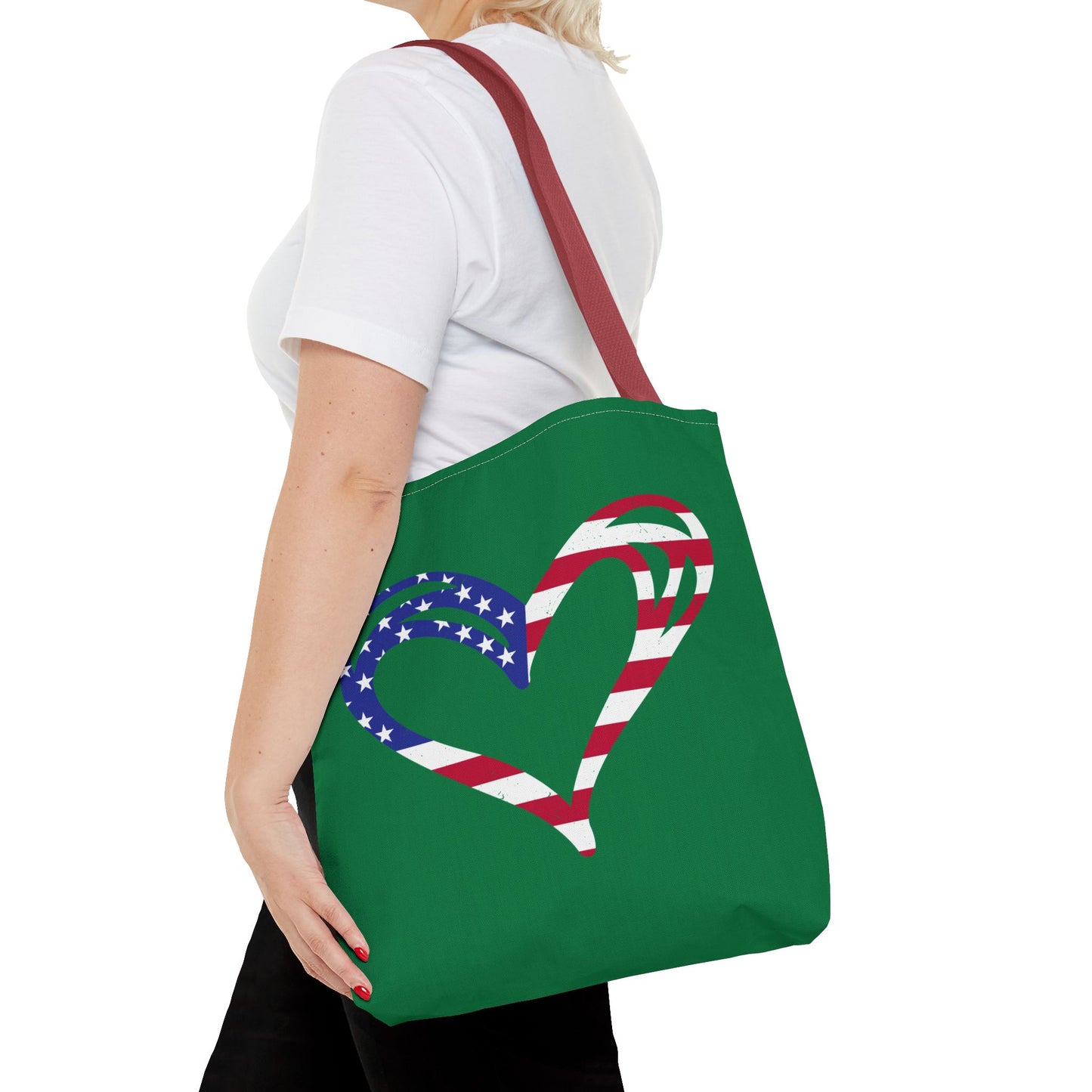 Princess Grace Patriotic Heart Tote Bag Perfect for Independence Day and Everyday Use