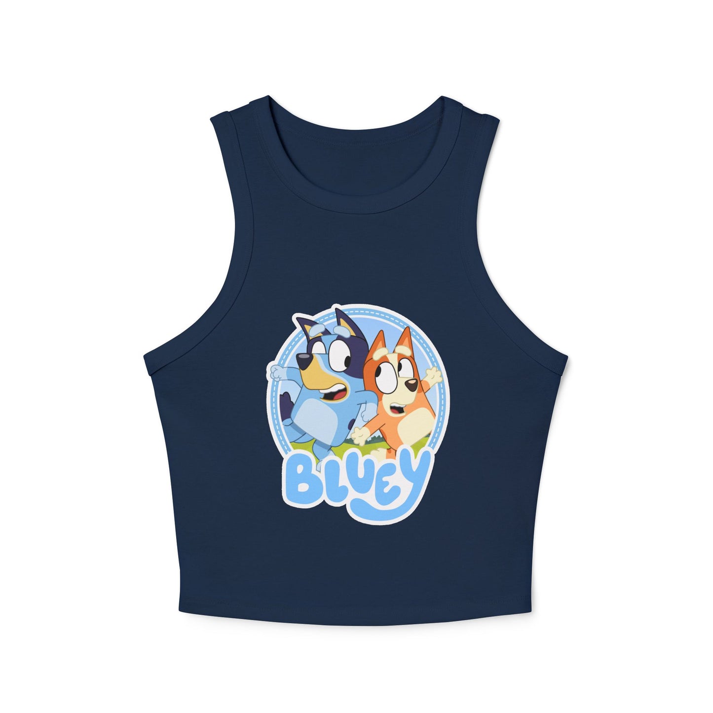 Princess Grace Bluey Graphic Women's Racer Tank Top Fun & Playful Summer Style