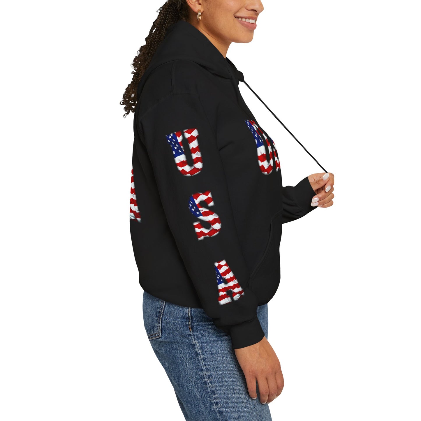 Princess Grace Patriotic USA Unisex Hooded Sweatshirt Heavy Blend for Comfort