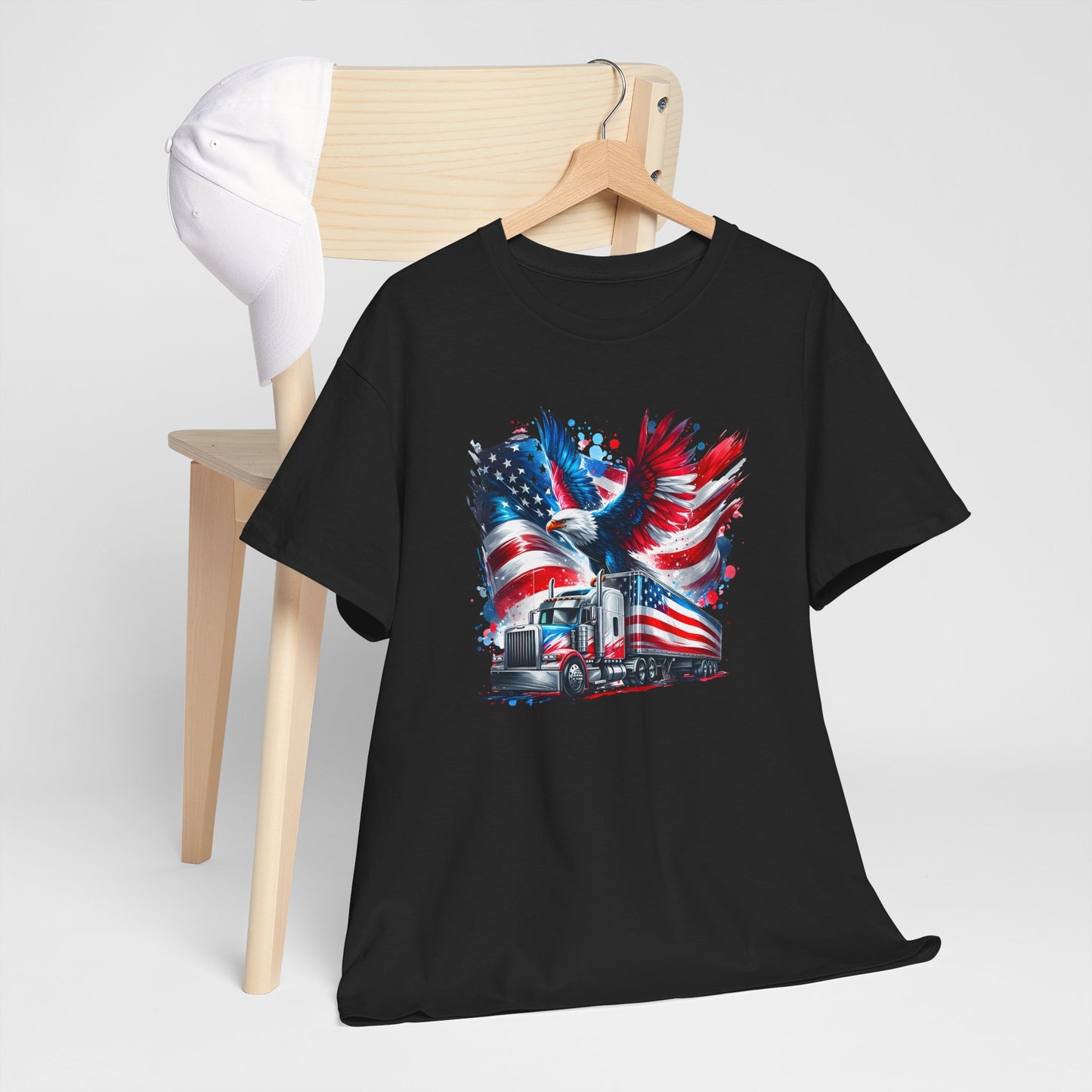 Princess Grace Patriotic Eagle Truck Unisex Heavy Cotton Tee