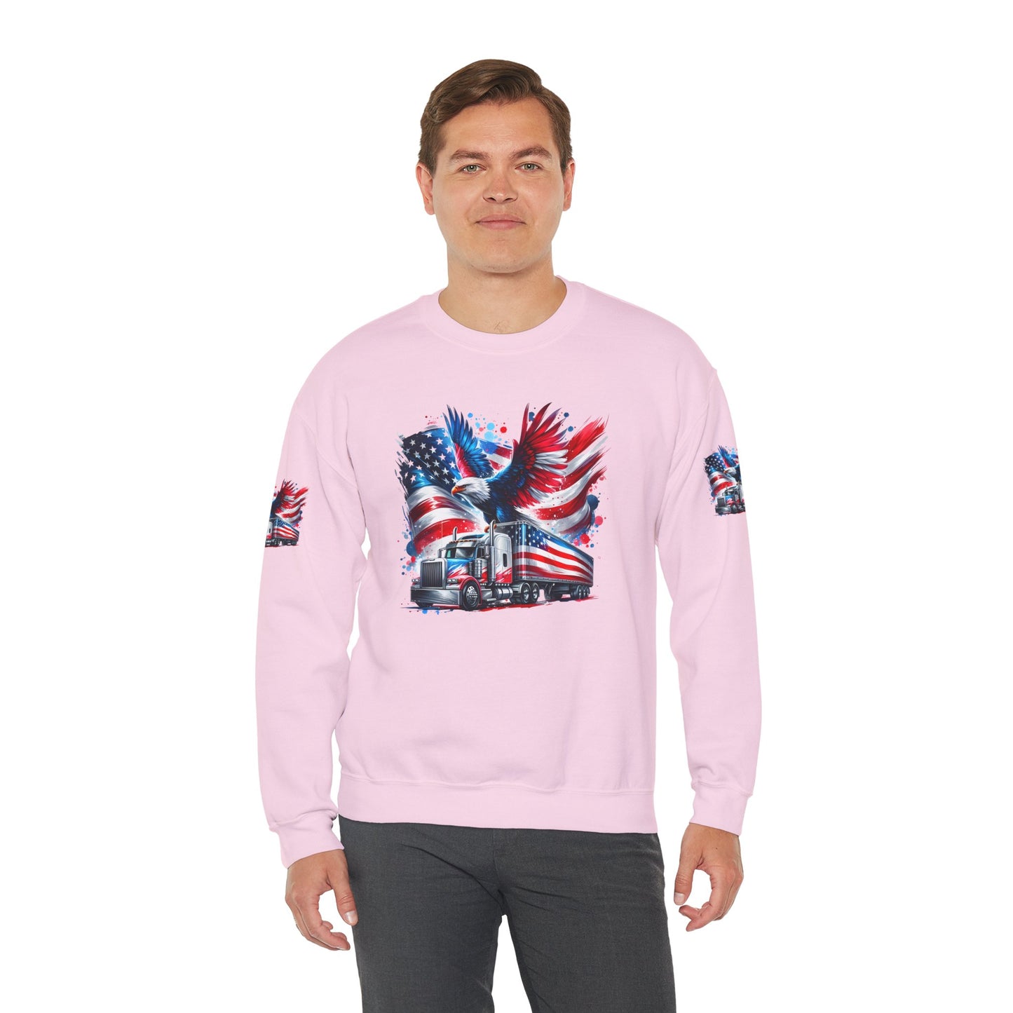 Princess Grace Patriotic Eagle Sweatshirt Unisex Heavy Blend Crewneck for Independence Day Veteran's Day & Everyday Comfort