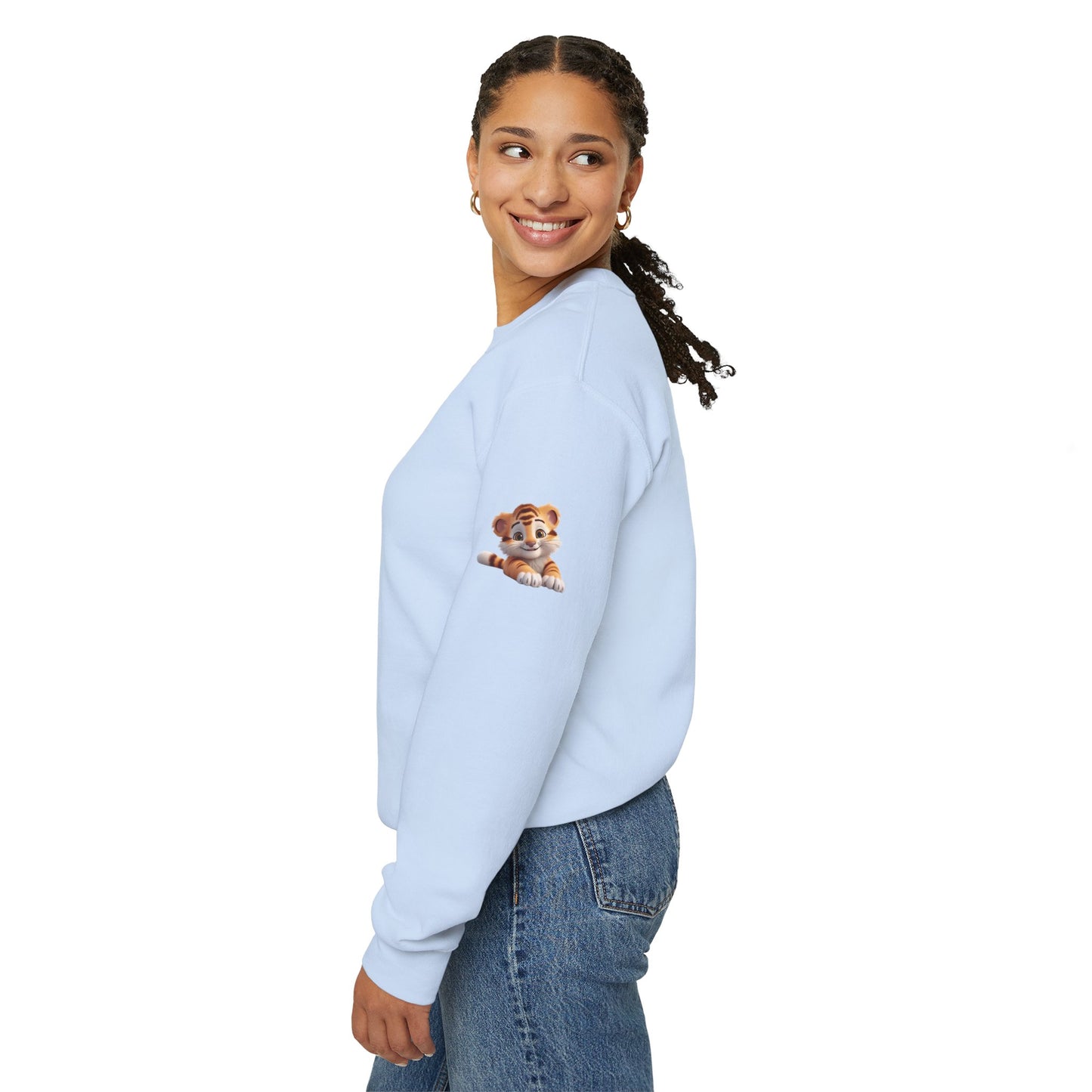 Princess Grace Cute Tiger Graphic Sweatshirt Unisex Heavy Blend Crewneck