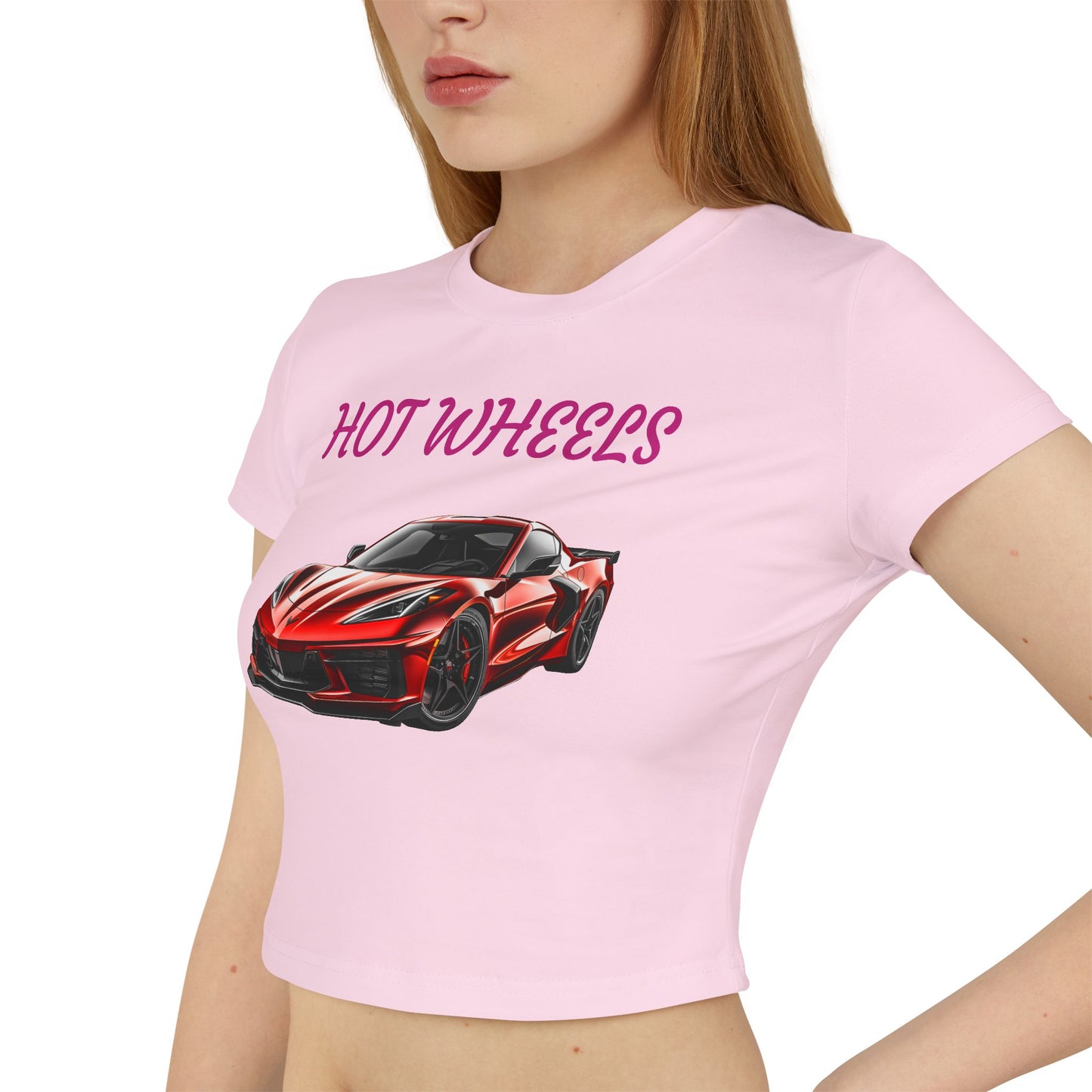 Princess Grace Corvette Hot Wheels Women's Baby Tee Sporty Graphic Top for Car Enthusiasts