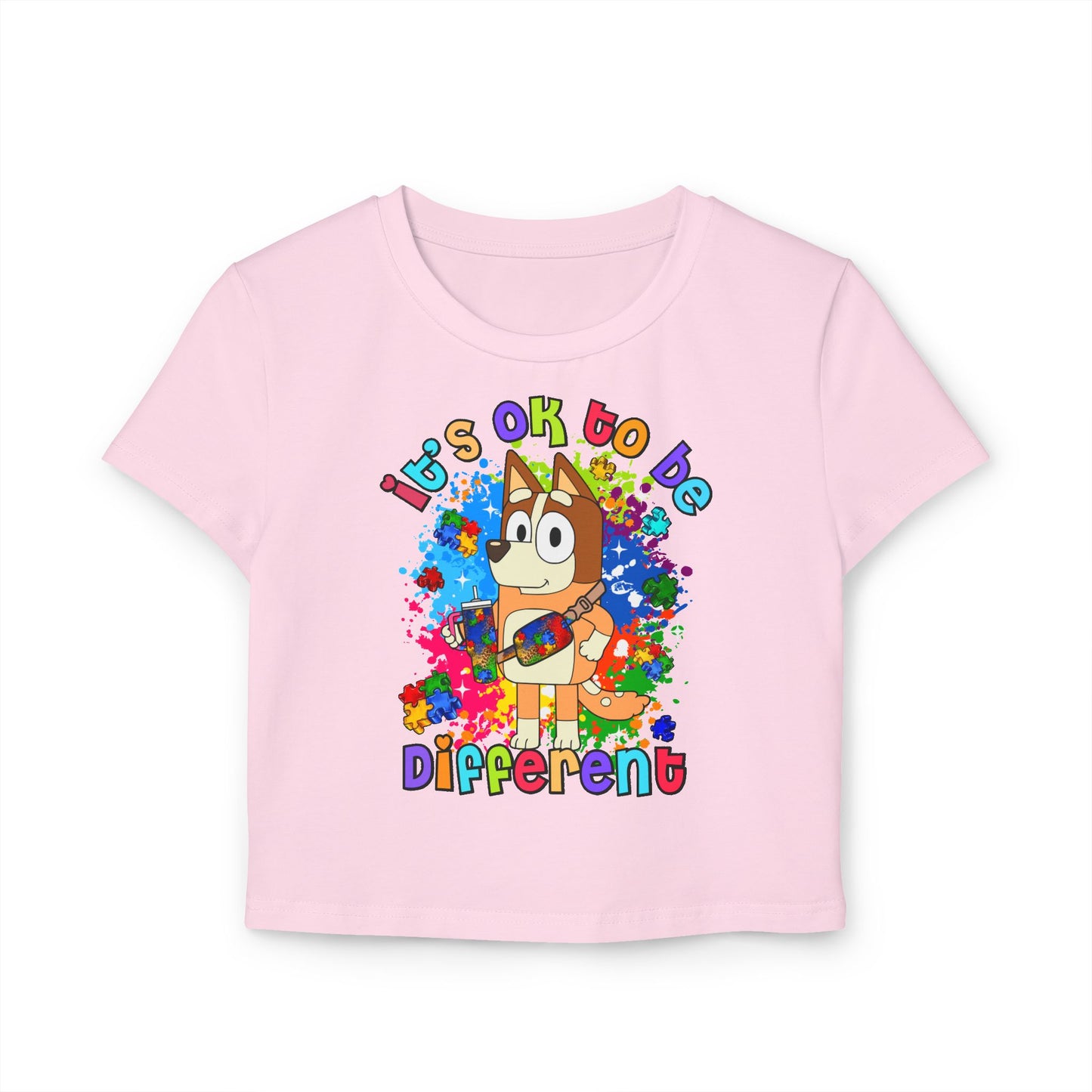 Princess Grace Bluey Colorful Bluey Women's Baby Tee "It's OK to be Different"
