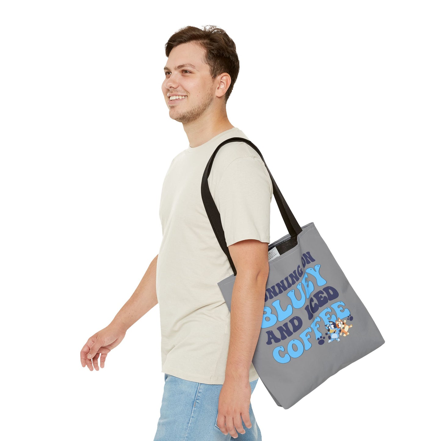 Princess Grace Running on Bluey and Iced Coffee Tote Bag Fun & Functional Everyday Bag