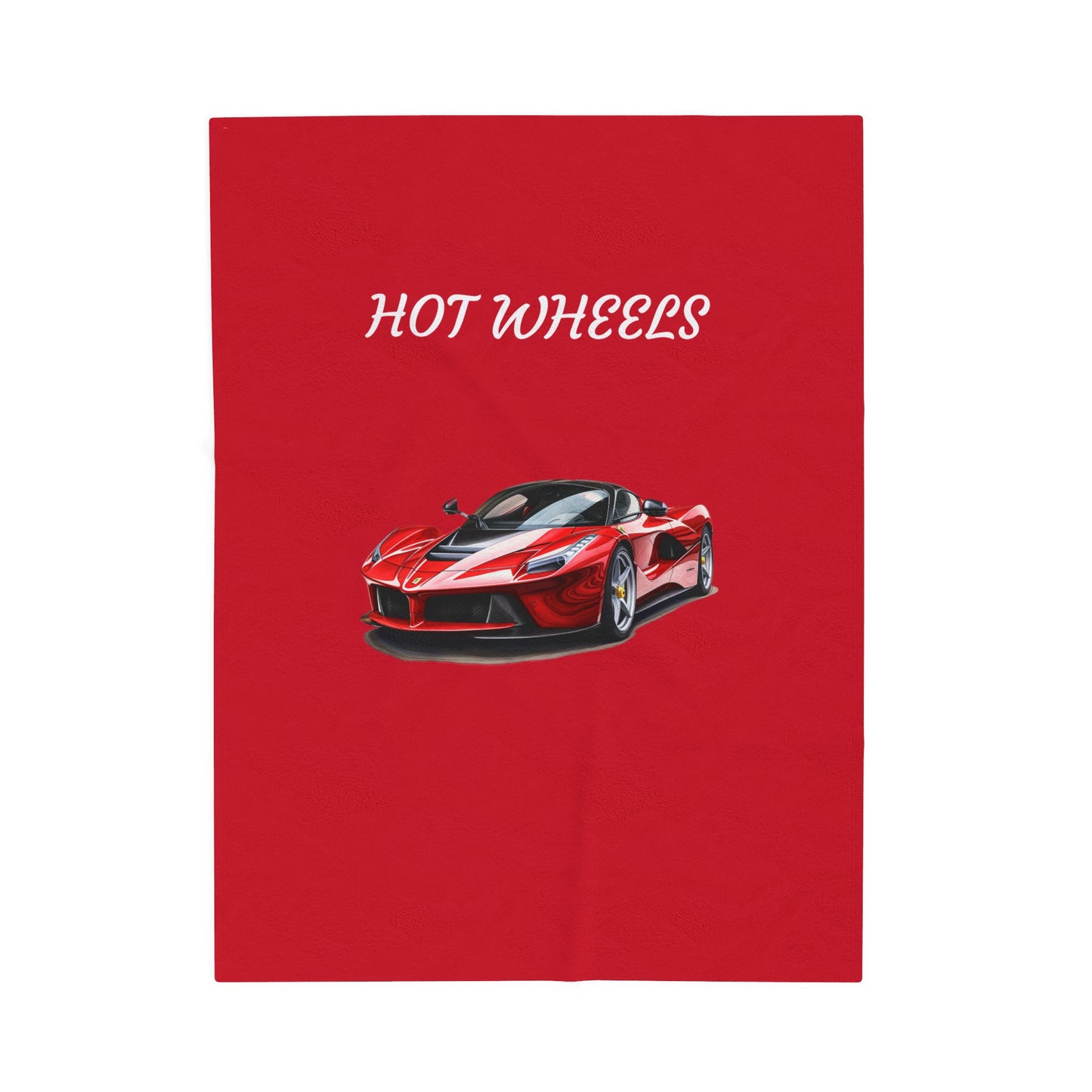 Princess Grace Hot Wheels Velveteen Plush Blanket Cozy Red Car Throw for Kids & Car Lovers