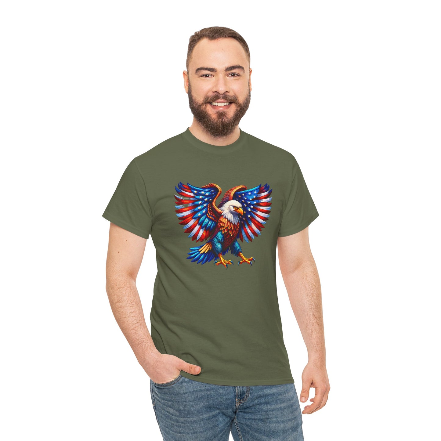 Princess Grace Patriotic Eagle Graphic Tee Unisex Heavy Cotton T-Shirt