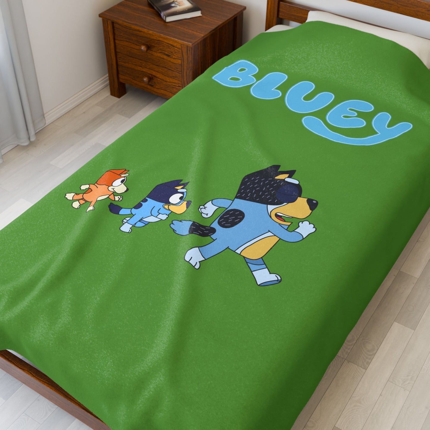 Princess Grace Bluey Velveteen Plush Blanket for Kids Soft & Cozy Cartoon Throw