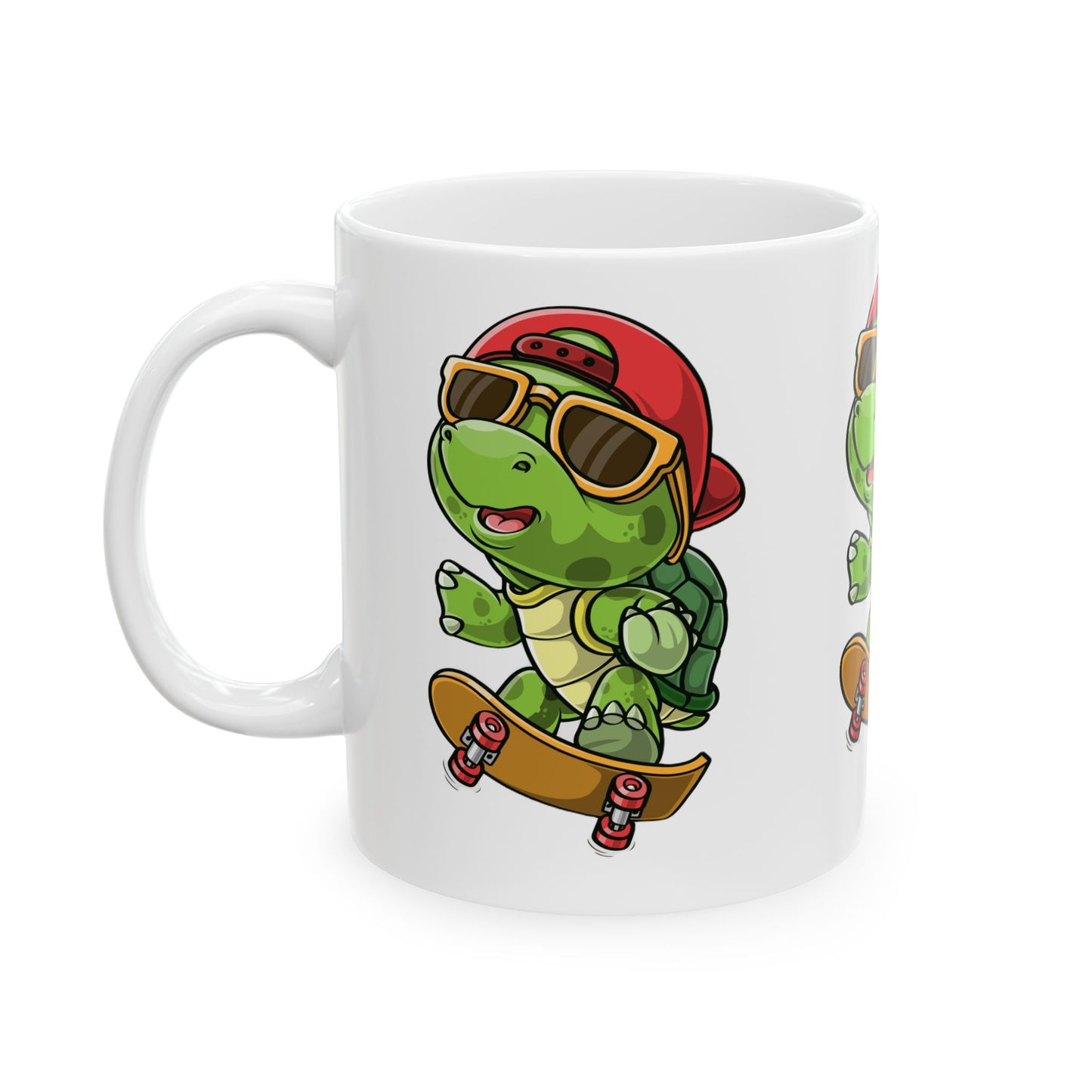 Princess Grace Cool Skateboarding Turtle Ceramic Mug 11oz 15oz Fun Gift for Young Trendsetters