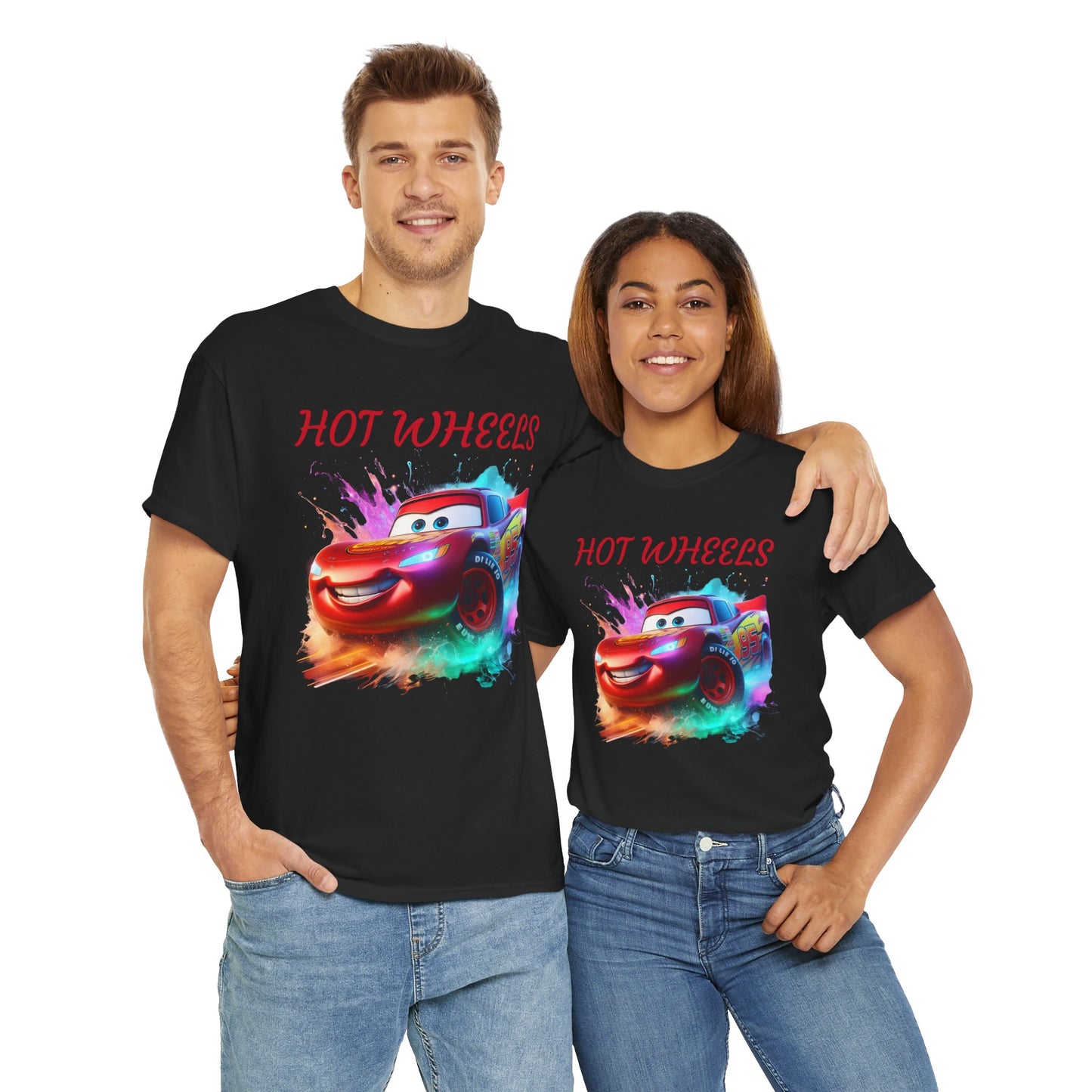 Princess Grace Hot Wheels Unisex Heavy Cotton Tee Fun Car Graphic T-Shirt for Kids and Adults