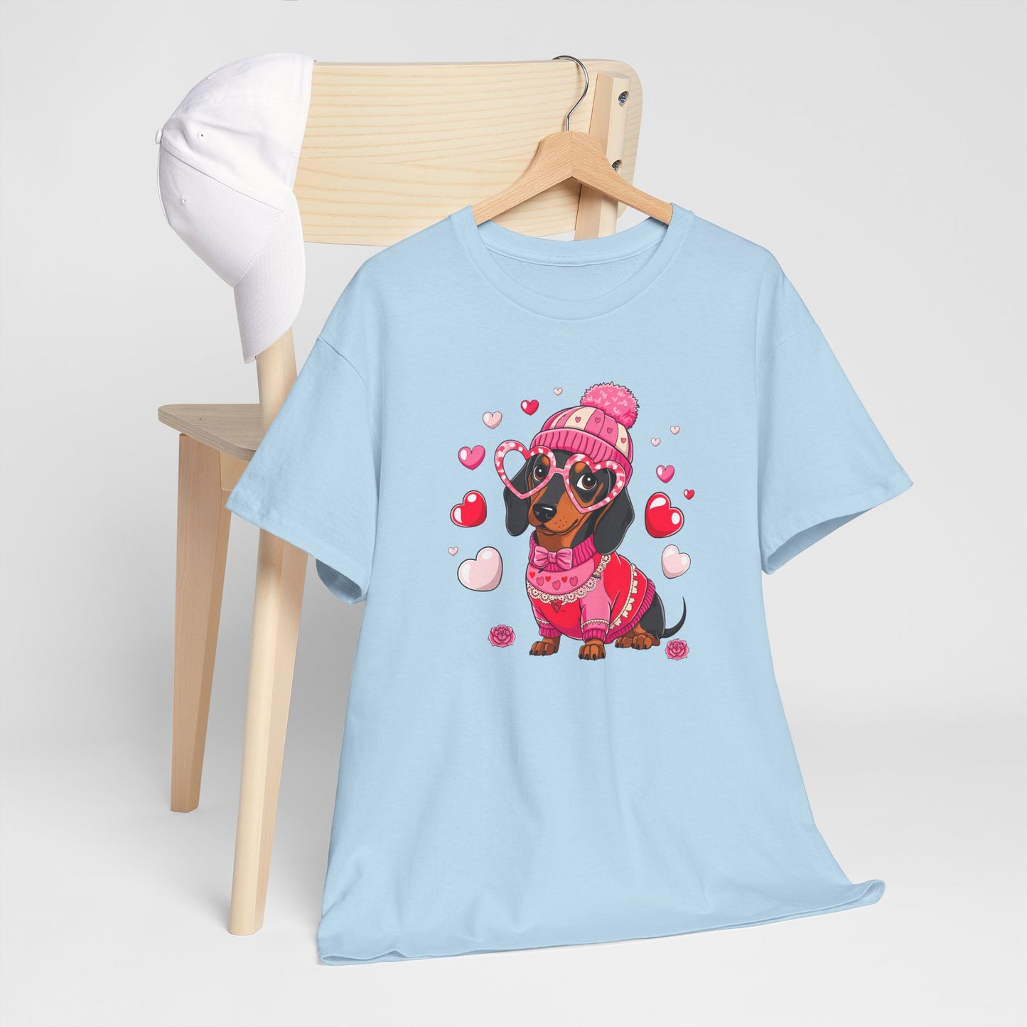 Princess Grace Cute Dachshund Love Graphic Tee Unisex Heavy Cotton Tee