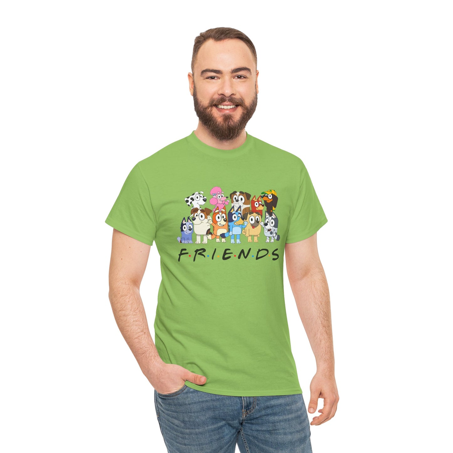 Princess Grace Bluey Friends Cartoon Unisex Heavy Cotton Tee Fun & Playful Design
