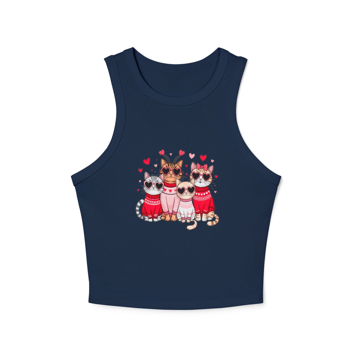 Princess Grace Cute Cat Lover Women's Micro Rib Racer Tank Top Perfect for Pet Lovers