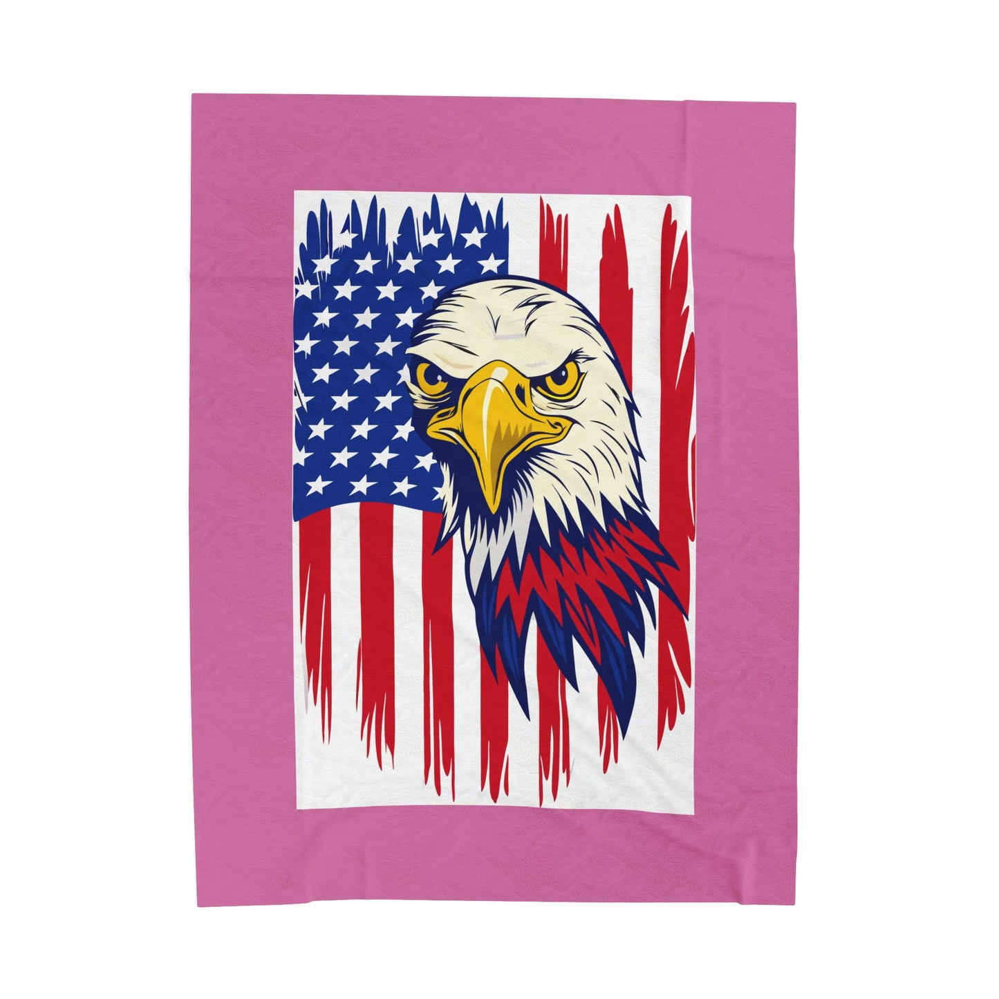 Princess Grace  Patriotic Eagle Velveteen Plush Blanket  Cozy American Flag Décor