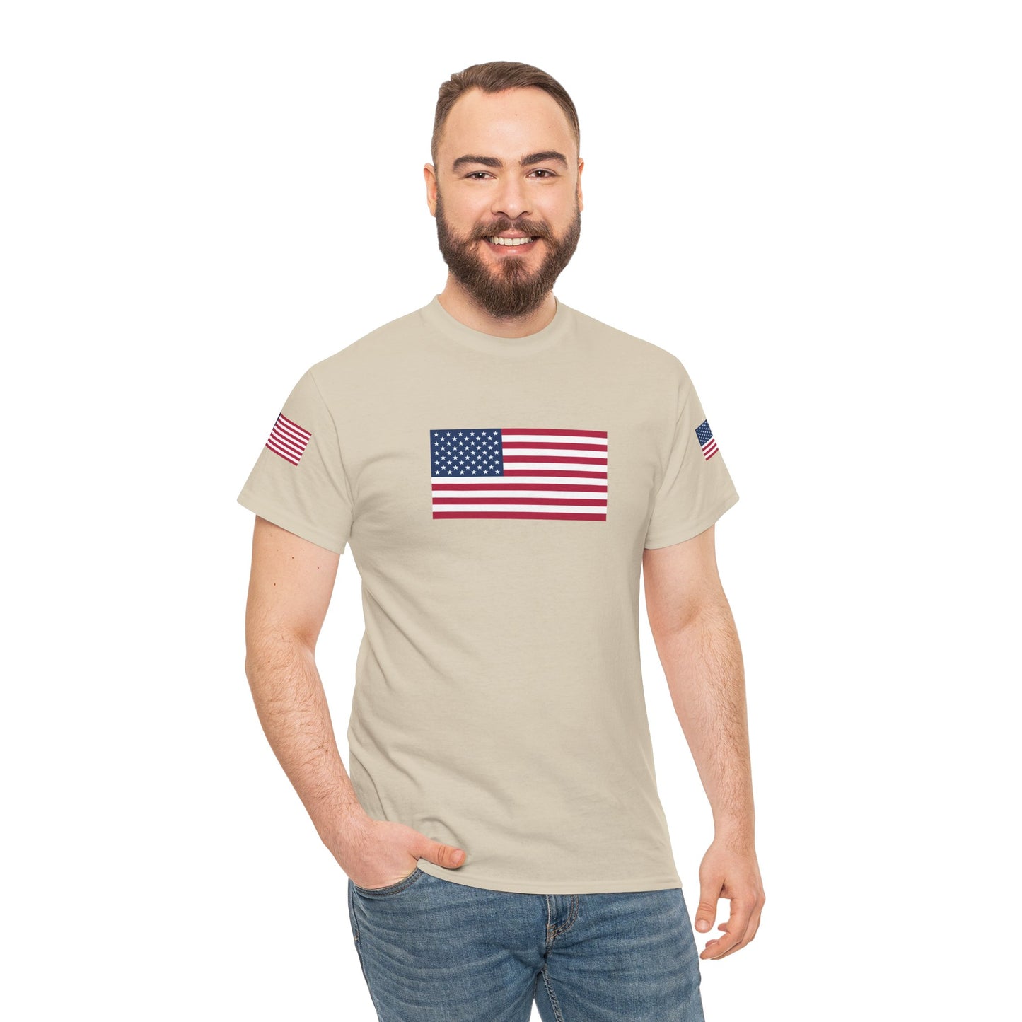 Princess Grace Patriotic Unisex Heavy Cotton Tee with USA Flag Design