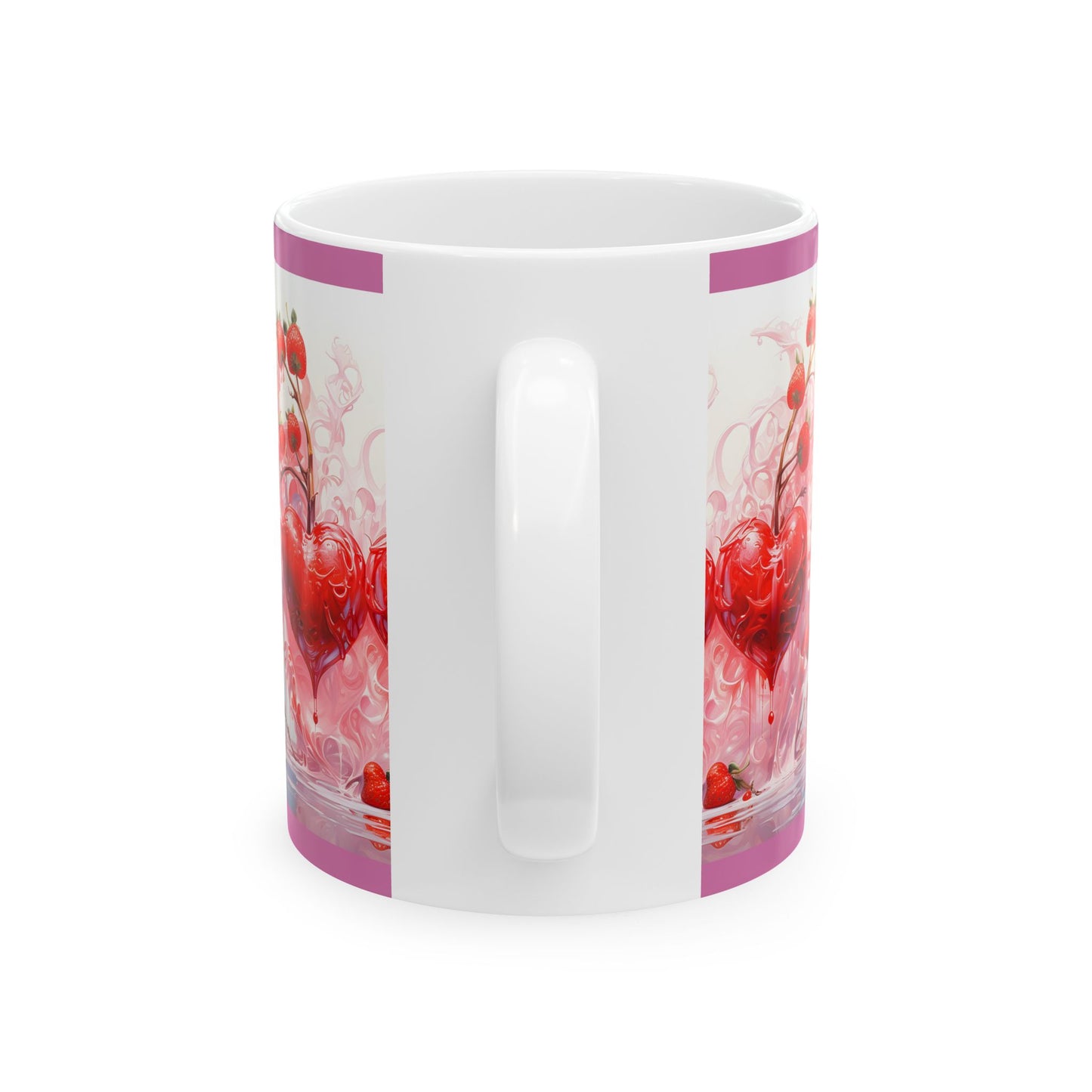 Princess Grace Romantic Strawberry Heart Ceramic Mug Perfect Gift for Valentine's Day