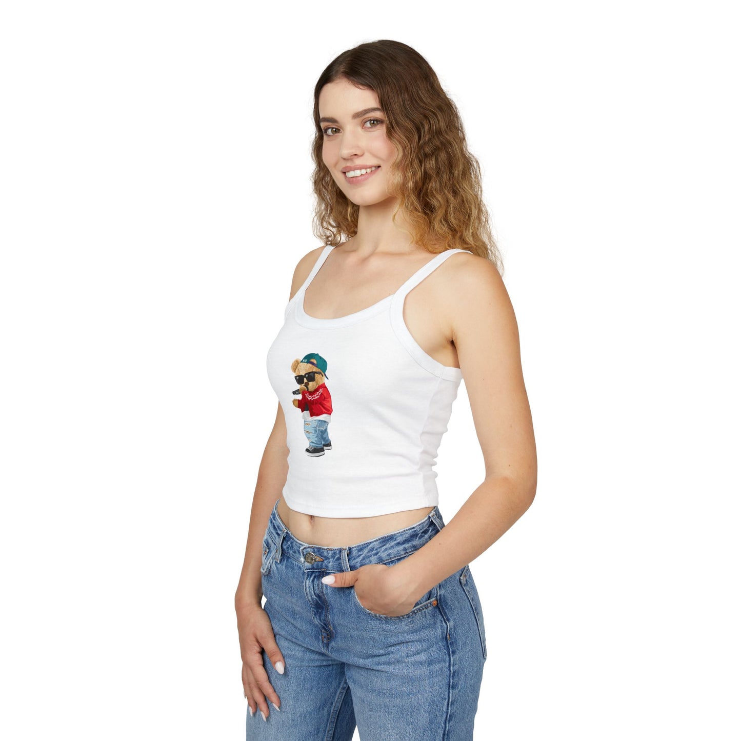 Princess Grace Cute Graphic Women's Spaghetti Strap Tank Top Trendy Bear Design