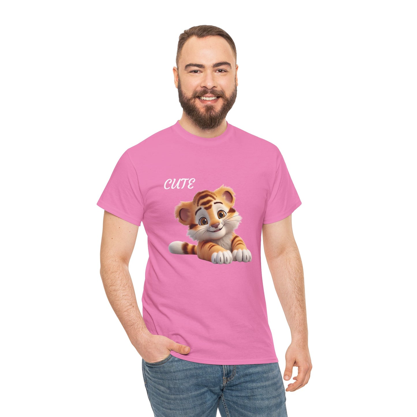 Princess Grace Cute Tiger Graphic Unisex Heavy Cotton Tee Perfect for Animal Lovers