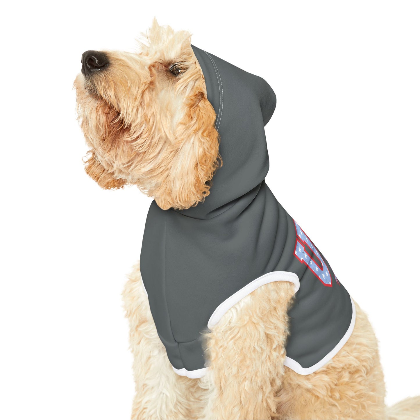 Princess Grace USA Stars & Stripes Pet Hoodie Stylish Dog Sweater for Festivals & Holidays