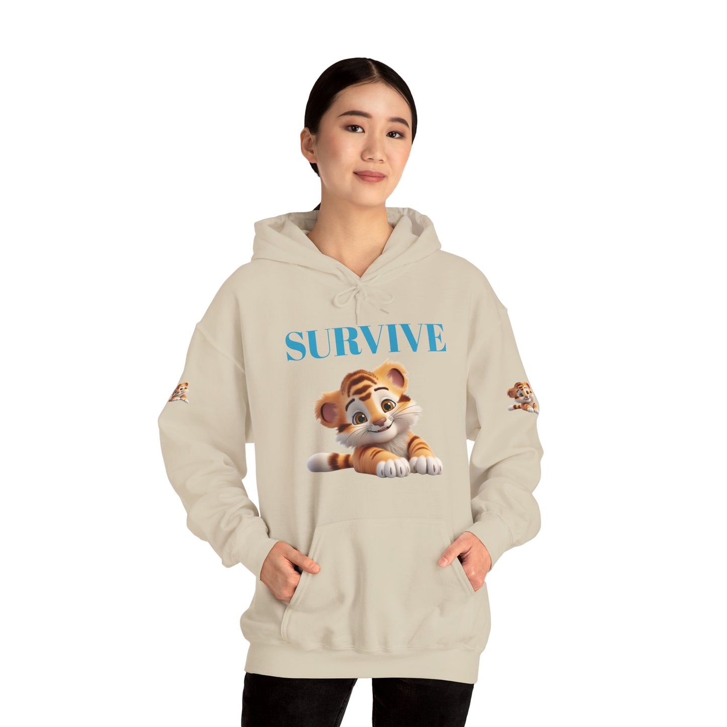Princess Grace Survive Cute Tiger Survival Hooded Sweatshirt for Animal Lovers