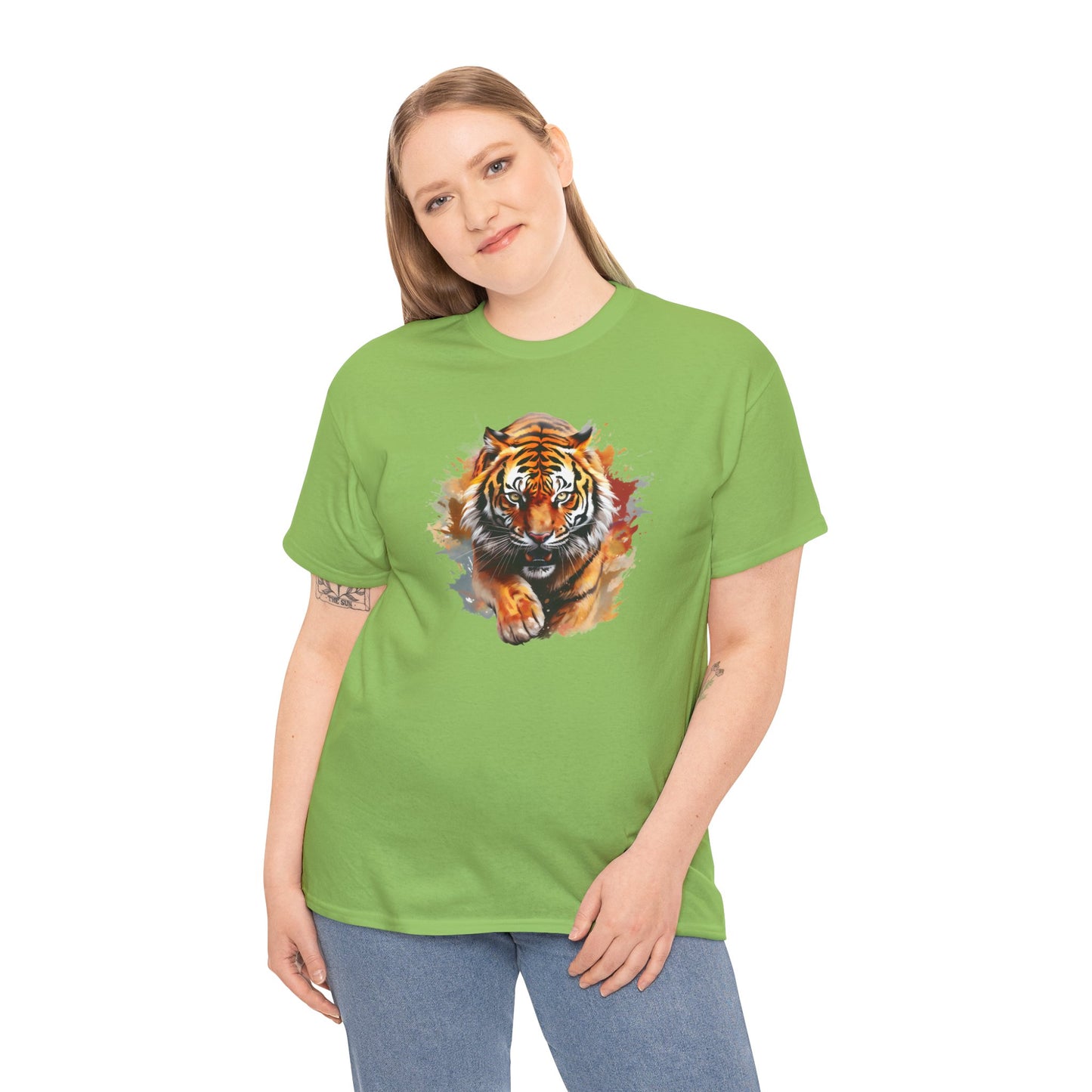 Princess Grace Fierce Tiger Unisex Heavy Cotton Tee Wild Animal Graphic Shirt