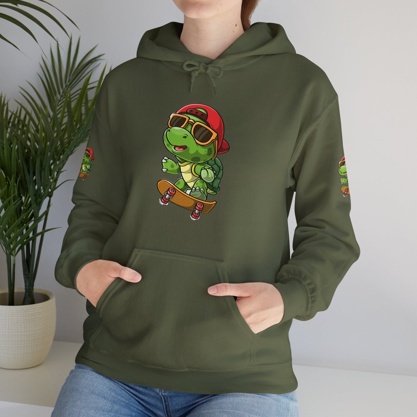 Princess Grace Cool Skateboarding Turtle Unisex Hoodie Fun and Stylish