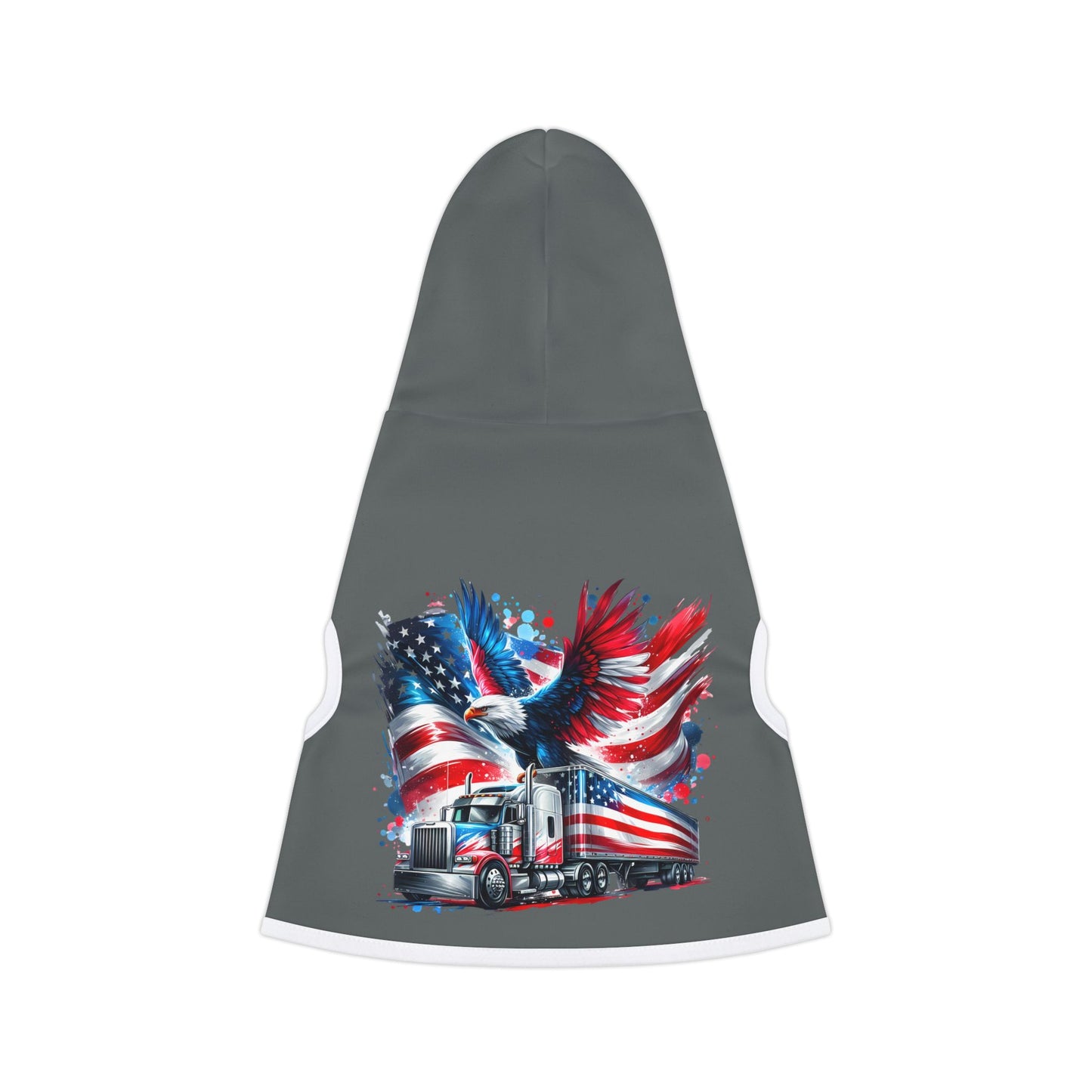 Princess Grace Patriotic Truck Pet Hoodie Cozy Dog Apparel for Celebrating Holidays