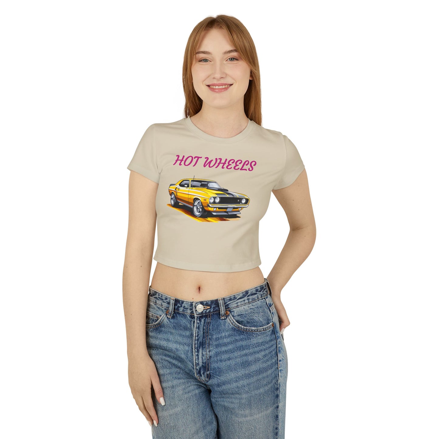 Princess Grace Hot Wheels Women's Baby Tee Retro Car Graphic T-Shirt