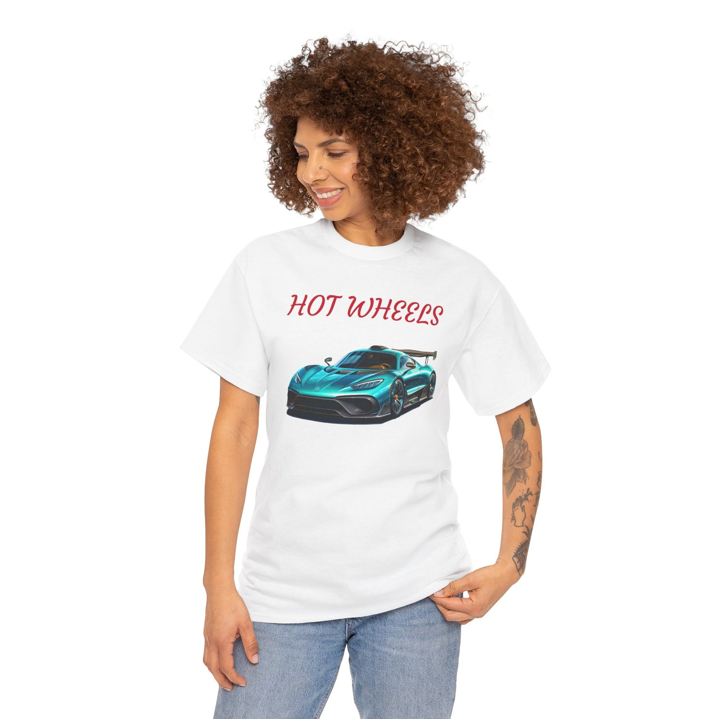 Princess Grace Hot Wheels Unisex Heavy Cotton Tee Cool Car Graphic T-Shirt for Automotive Enthusiasts