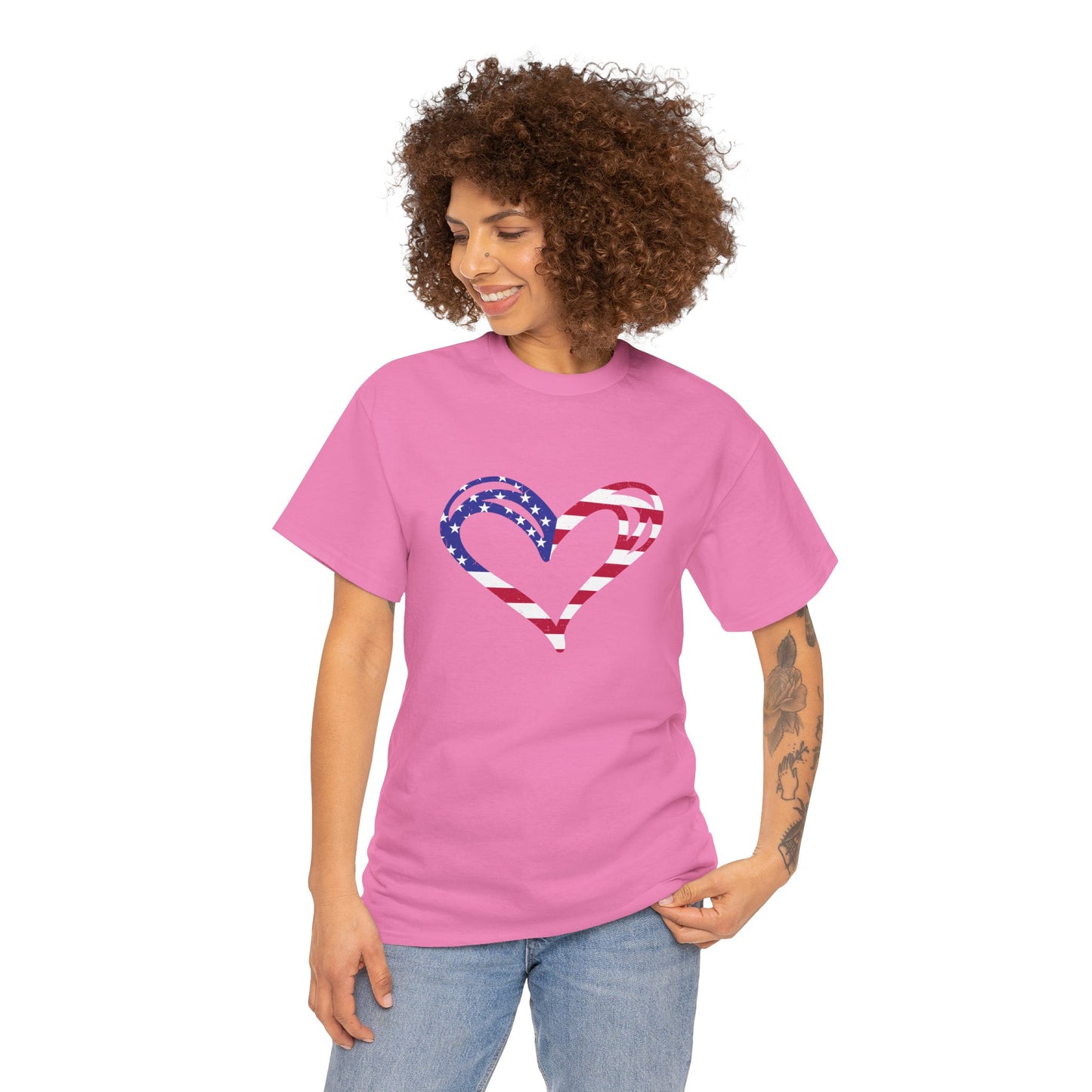 Princess Grace Patriotic Heart Unisex Heavy Cotton Tee