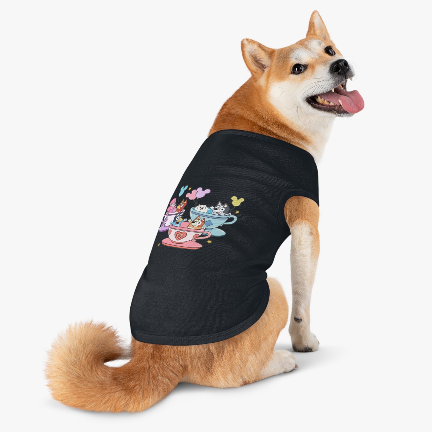 Princess Grace BLUEY Whimsical Pet Tank Top Tea Party Theme for Dog Lovers