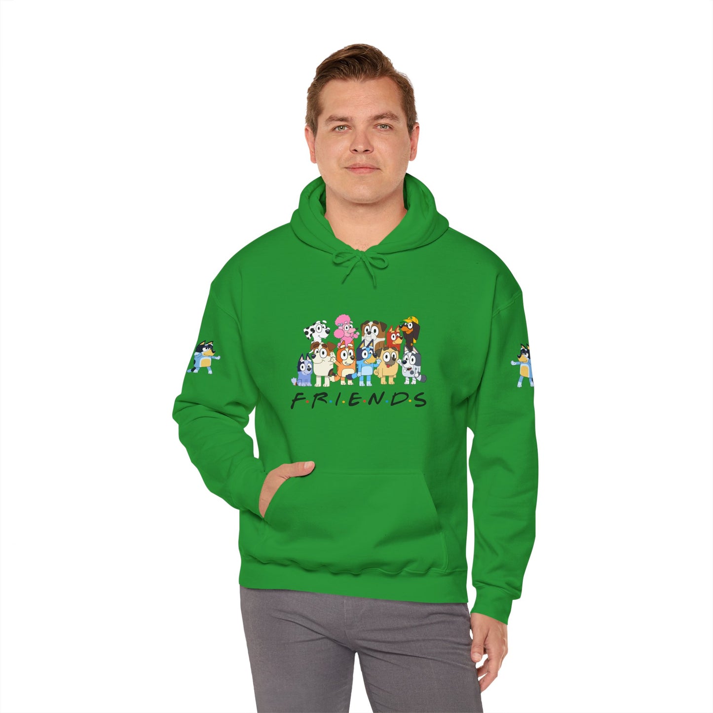 Princess Grace Bluey Unisex Heavy Blend Hooded Sweatshirt 'Friends' Cartoon Design