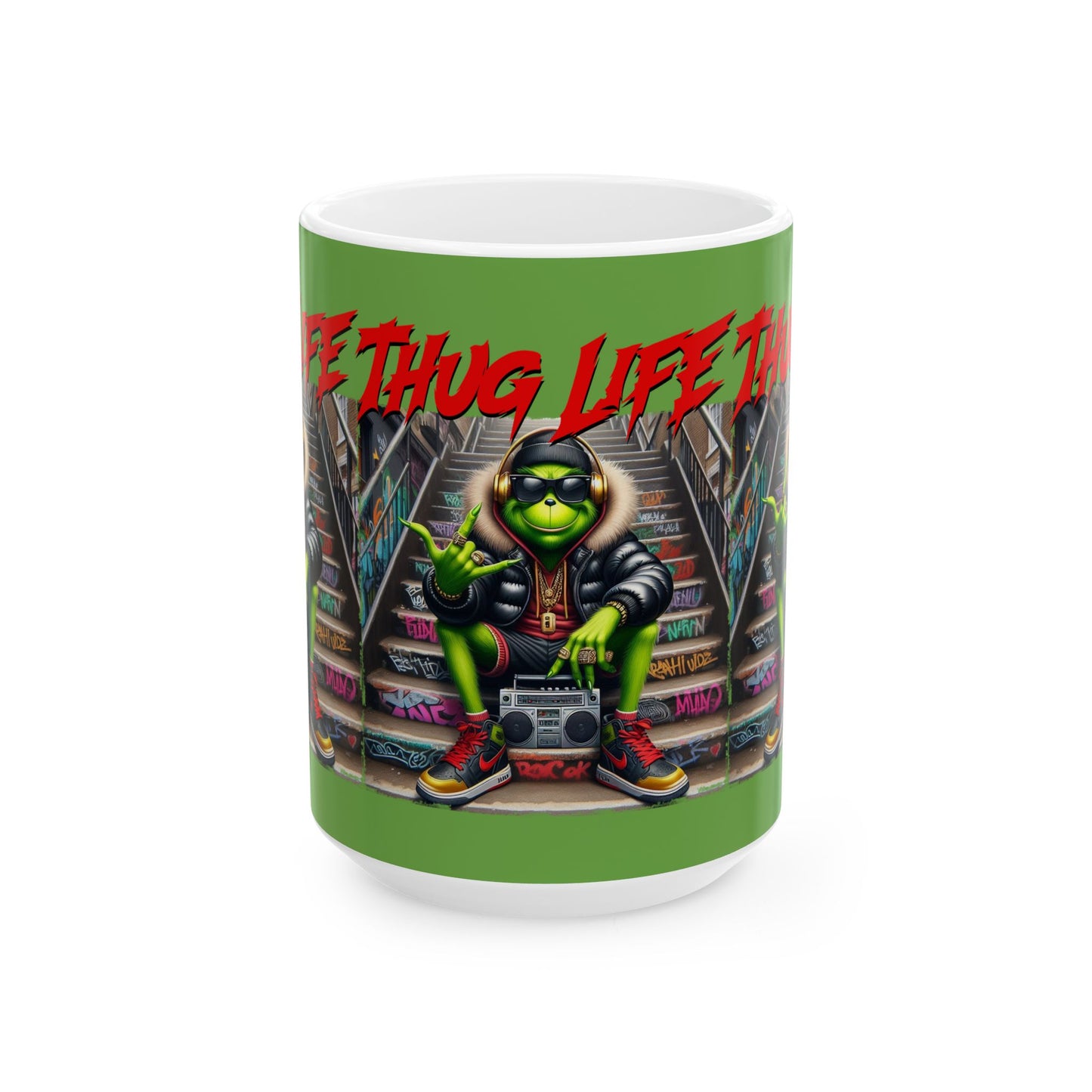 Princess Grace Thug Life Kermit Ceramic Mug Cool Hip-Hop Style Coffee Cup