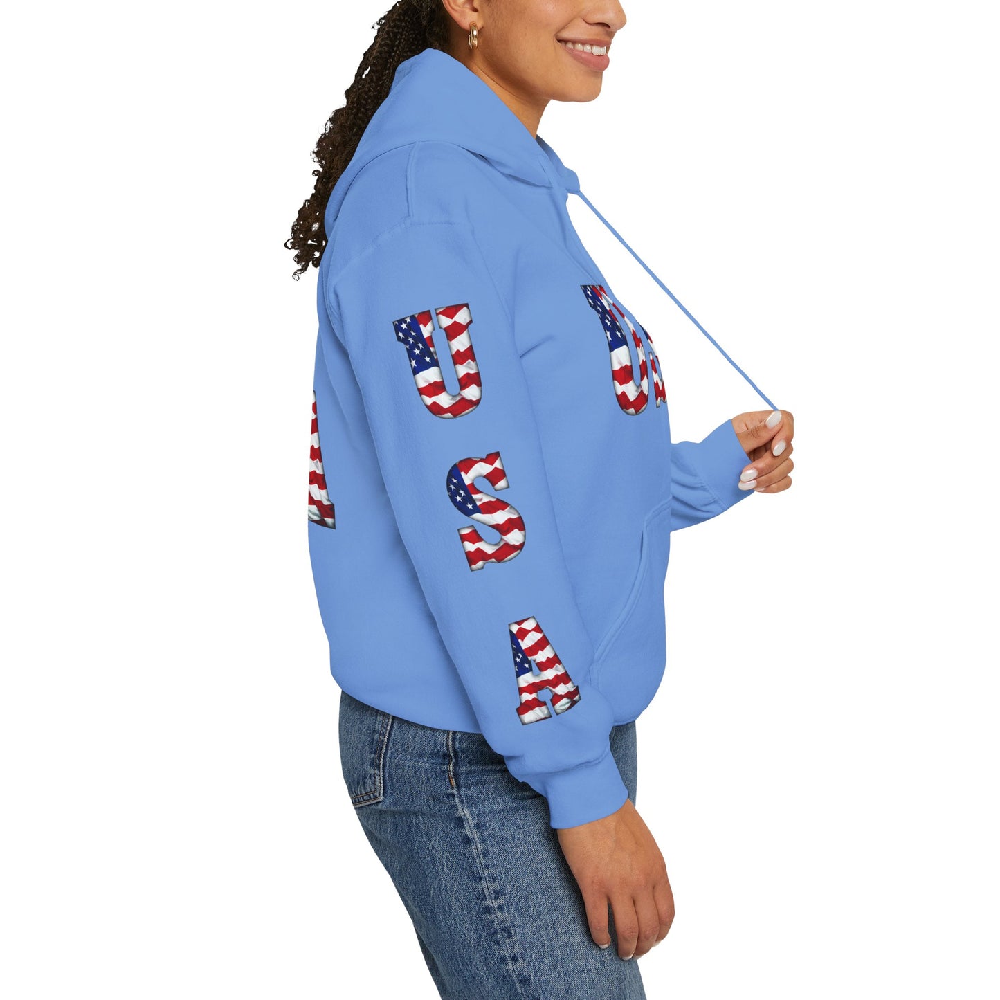 Princess Grace Patriotic USA Unisex Hooded Sweatshirt Heavy Blend for Comfort