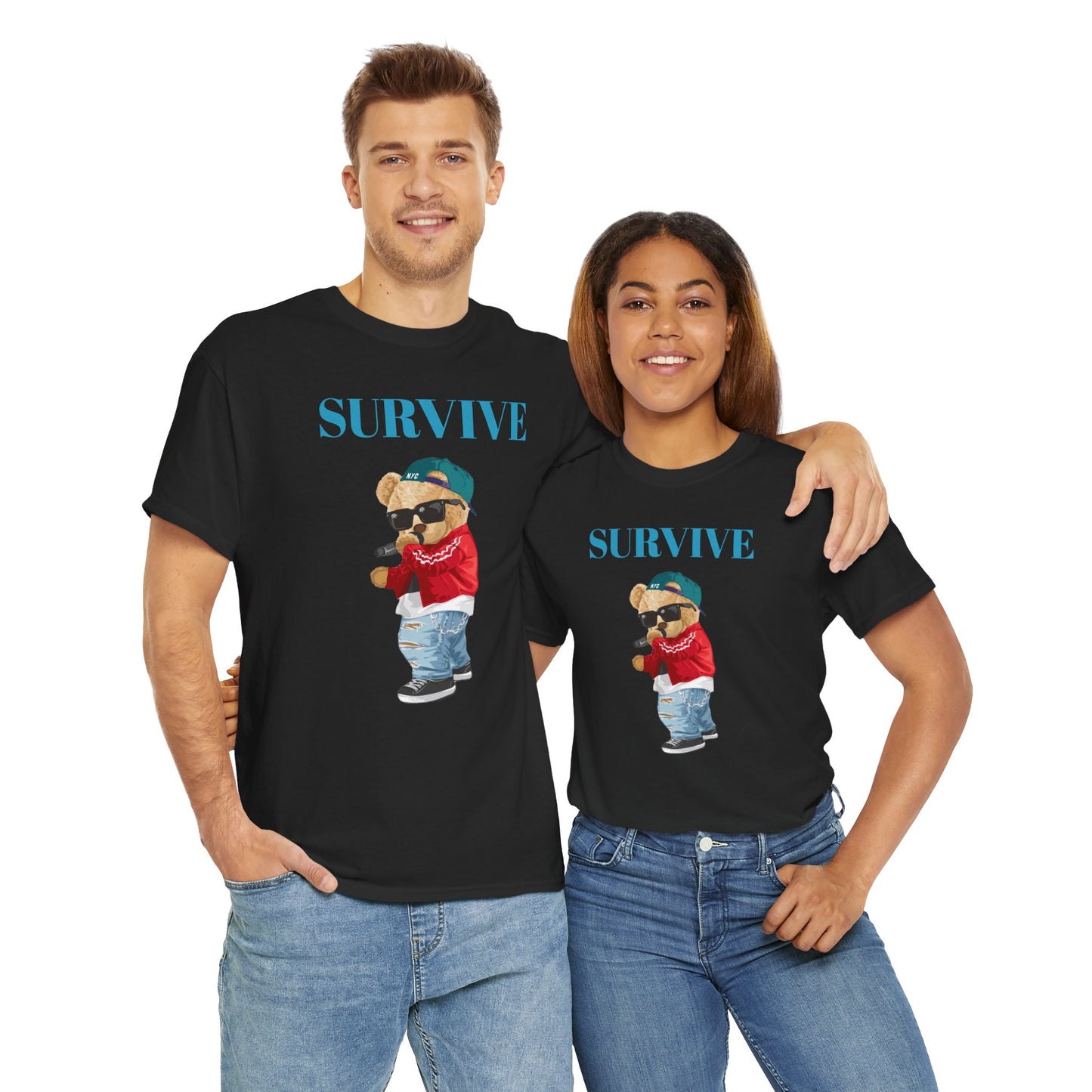 Princess Grace Survive Bear Unisex Heavy Cotton Tee Trendy Casual Wear