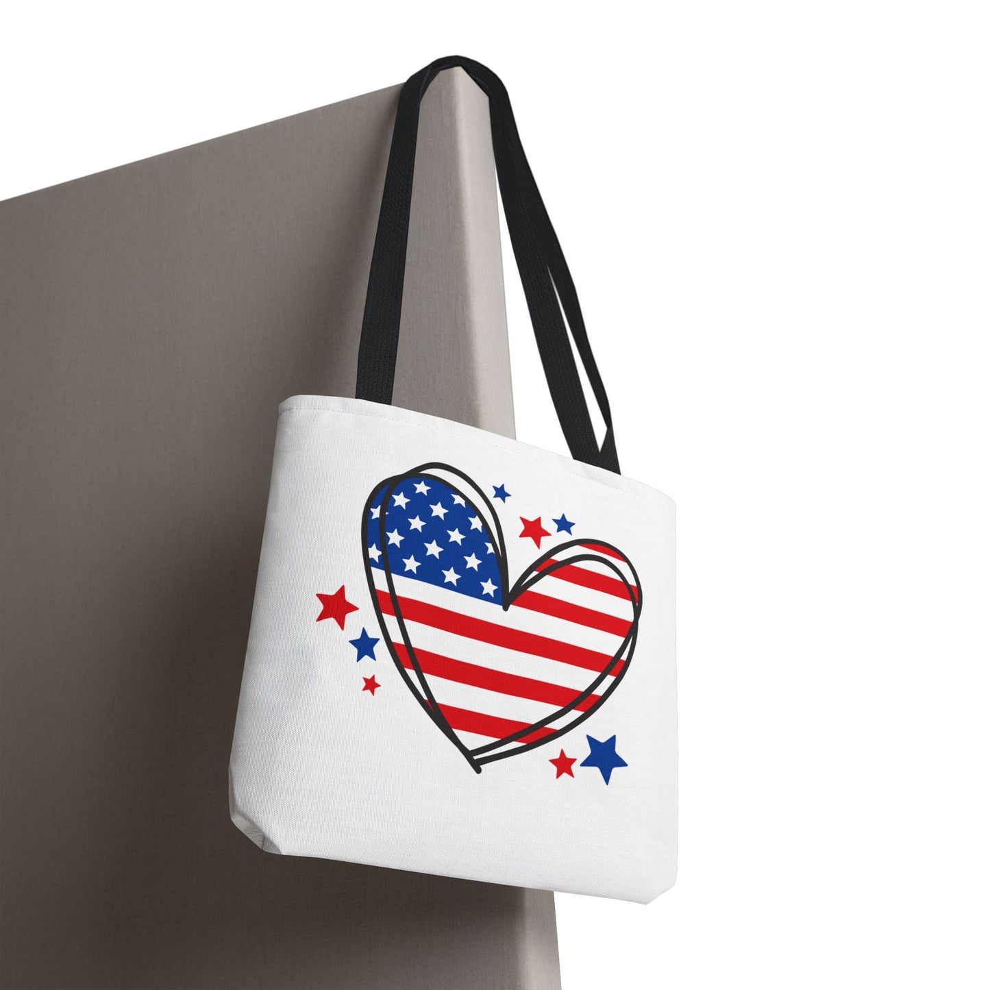 Princess Grace Patriotic Heart Tote Bag Red, White & Blue Love