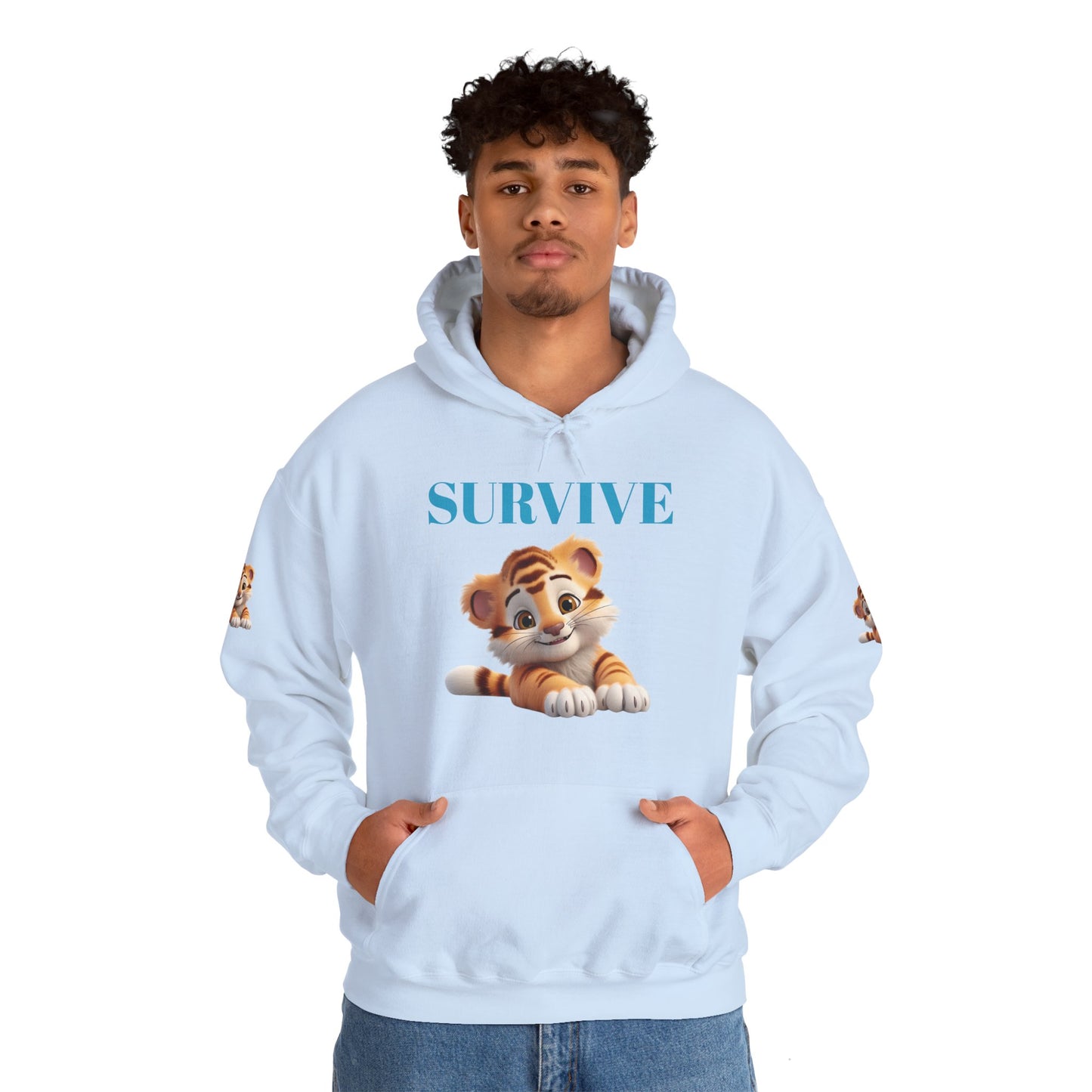 Princess Grace Survive Cute Tiger Survival Hooded Sweatshirt for Animal Lovers