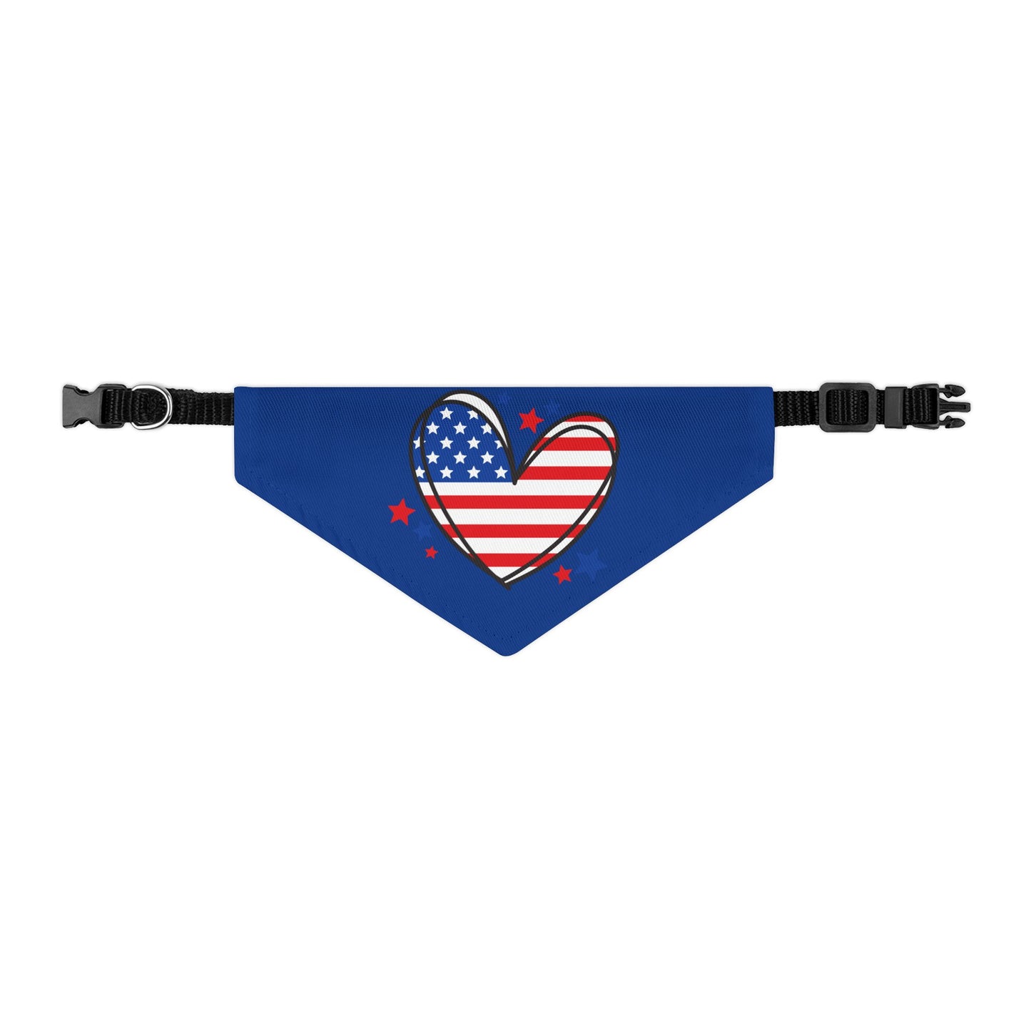 Princess Grace Patriotic Pet Bandana Collar USA Heart Design for Dogs