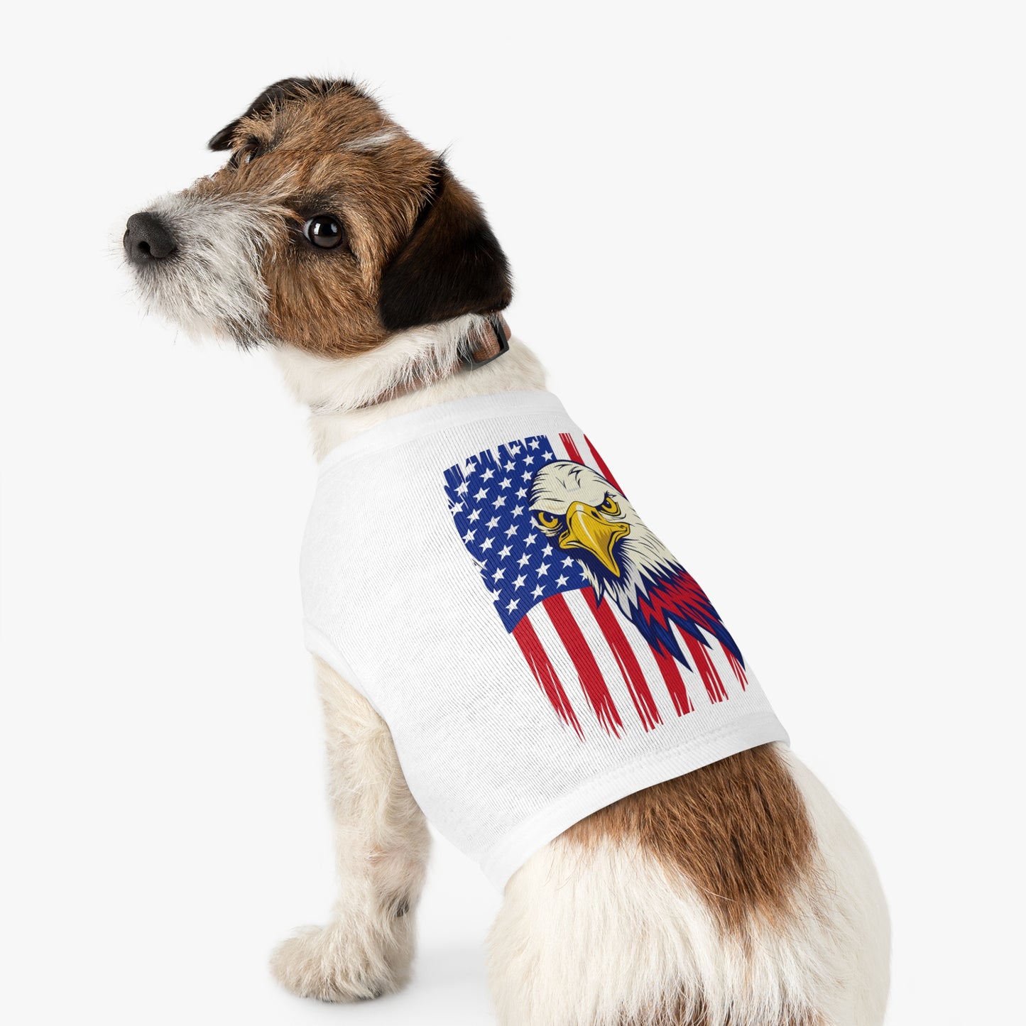 Princess Grace Patriotic Pet Tank Top Eagle American Flag Design for Dogs