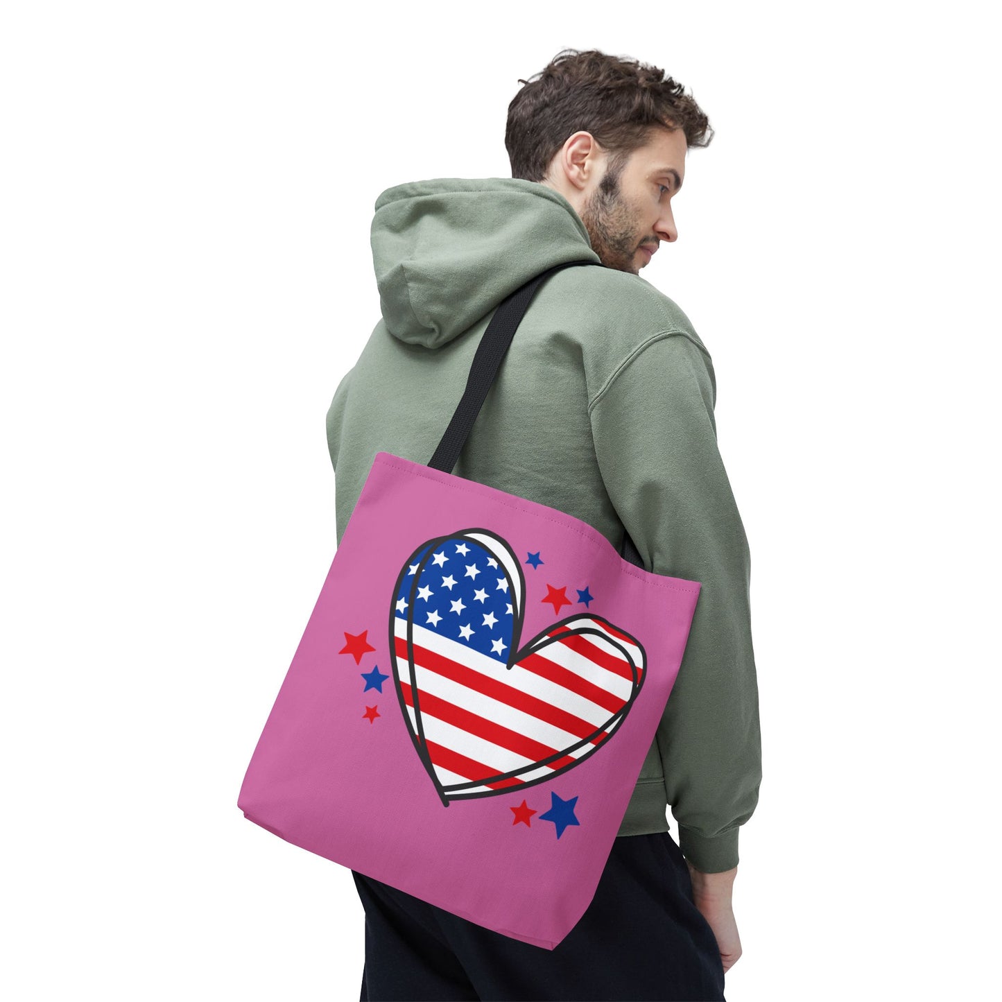 Princess Grace Patriotic Heart Tote Bag for Independence Day & Everyday Use