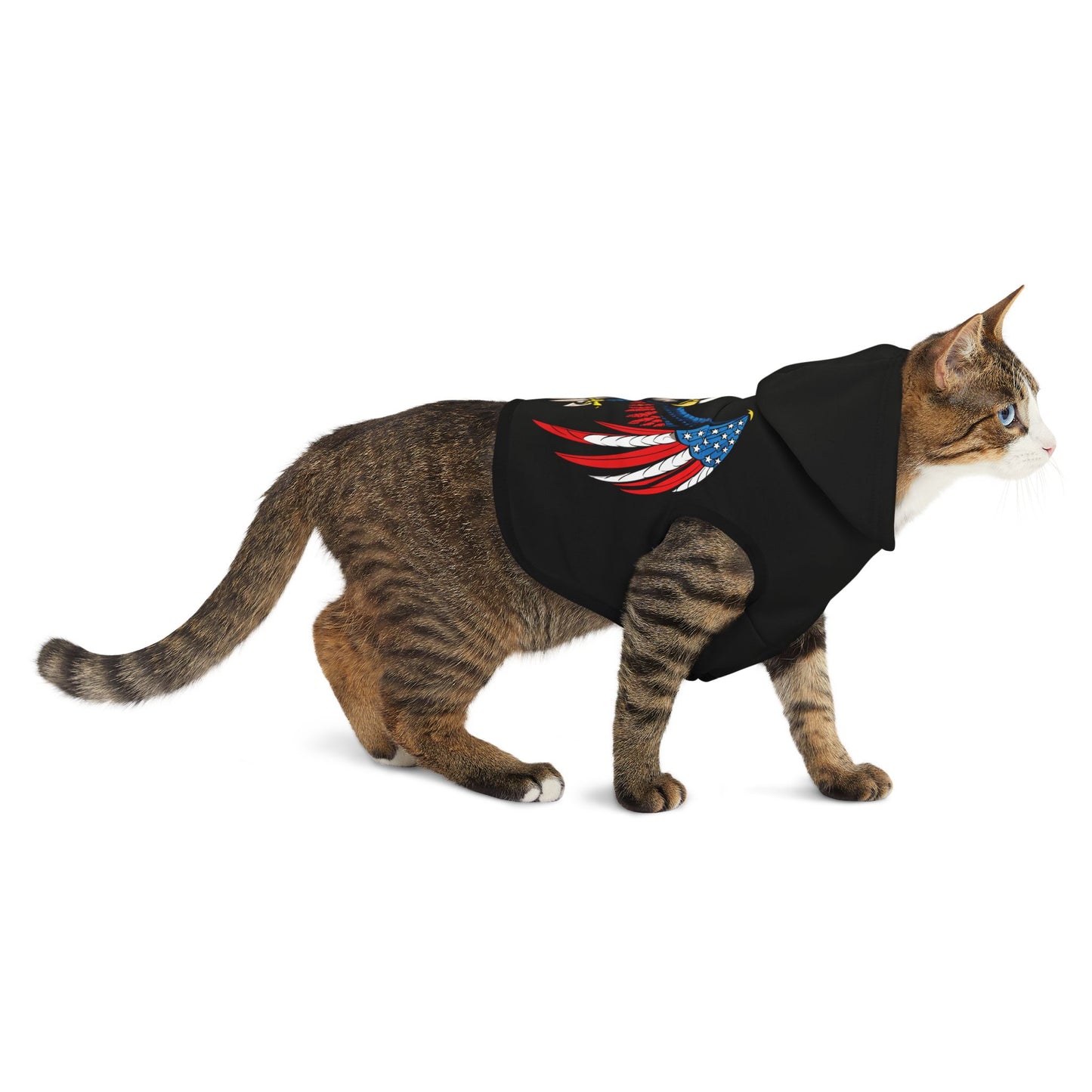 Princess Grace Patriotic Pet Hoodie with Eagle Design for Dog Lovers