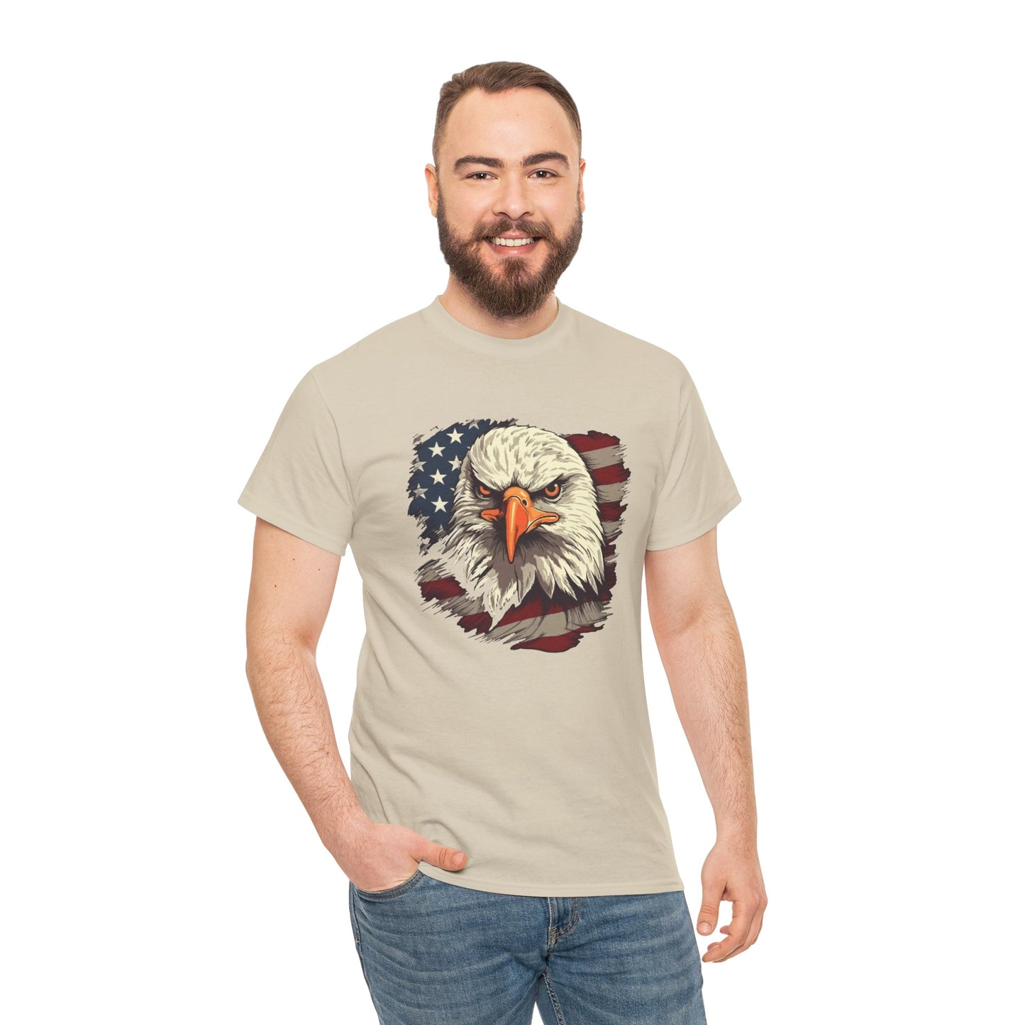 Princess Grace Patriotic Eagle Graphic Tee Unisex Heavy Cotton T-Shirt