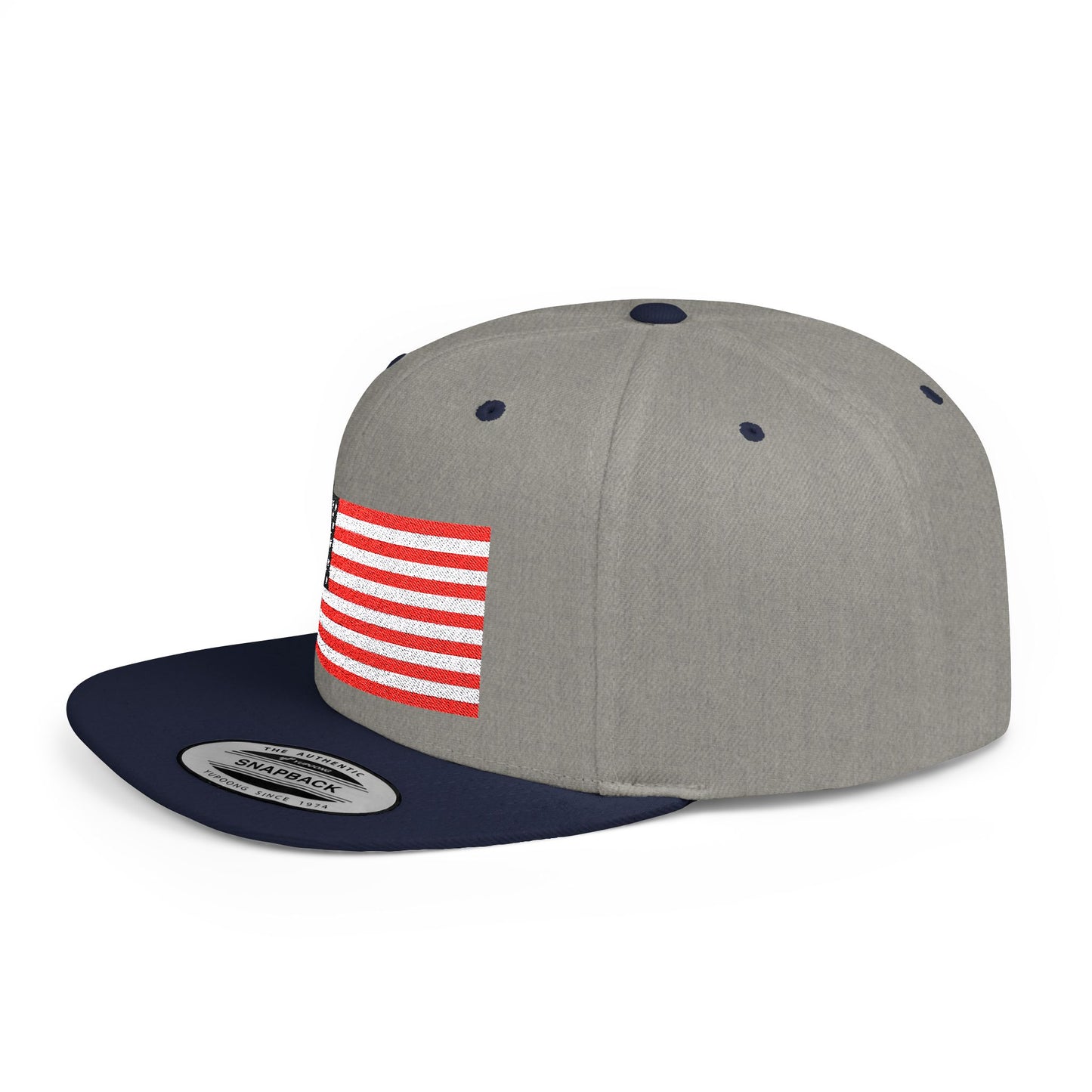 Princess Grace Patriotic Flat Bill Snapback Hat American Flag Design