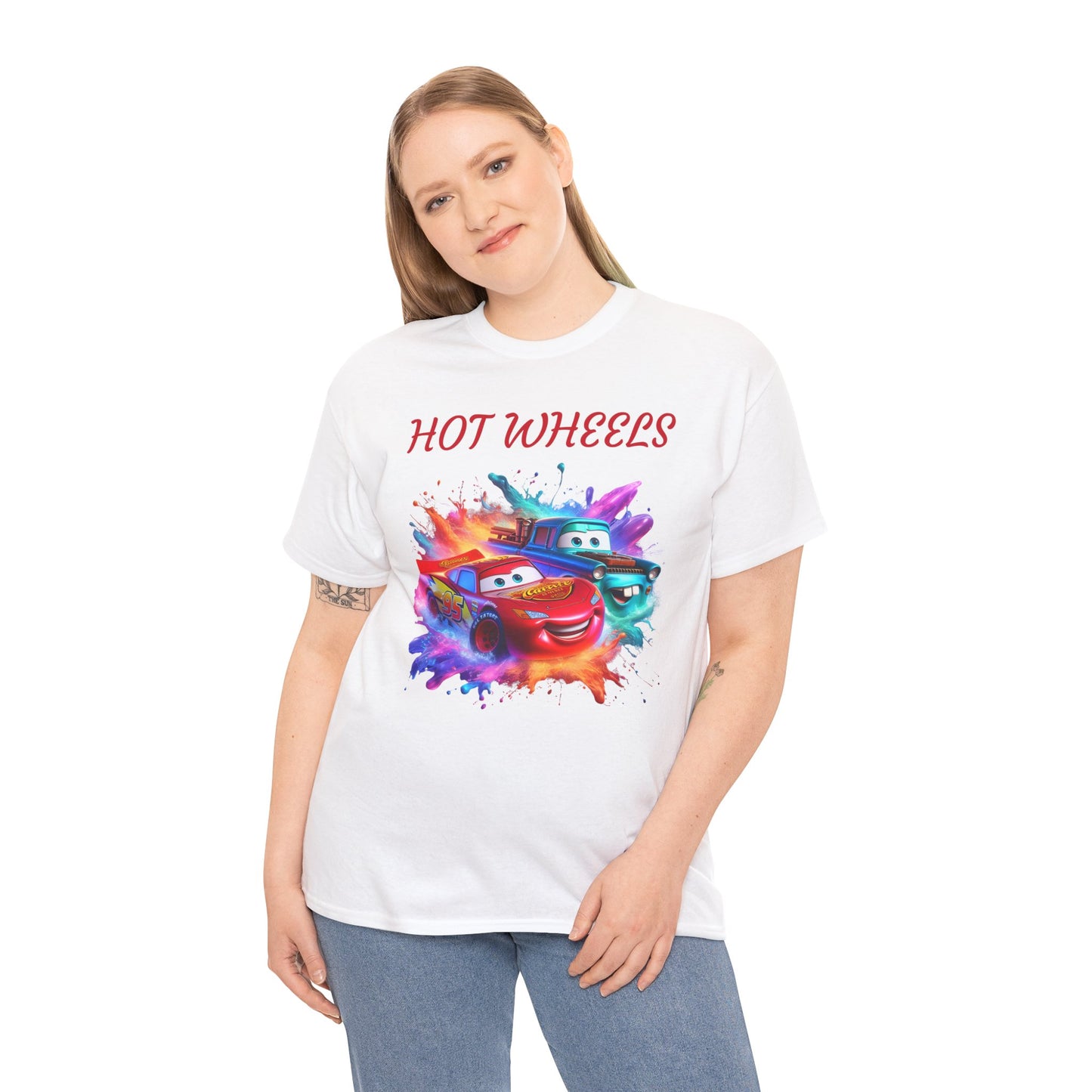 Princess Grace Hot Wheels Cotton Tee Fun and Colorful Graphic T-Shirt for Car Lovers